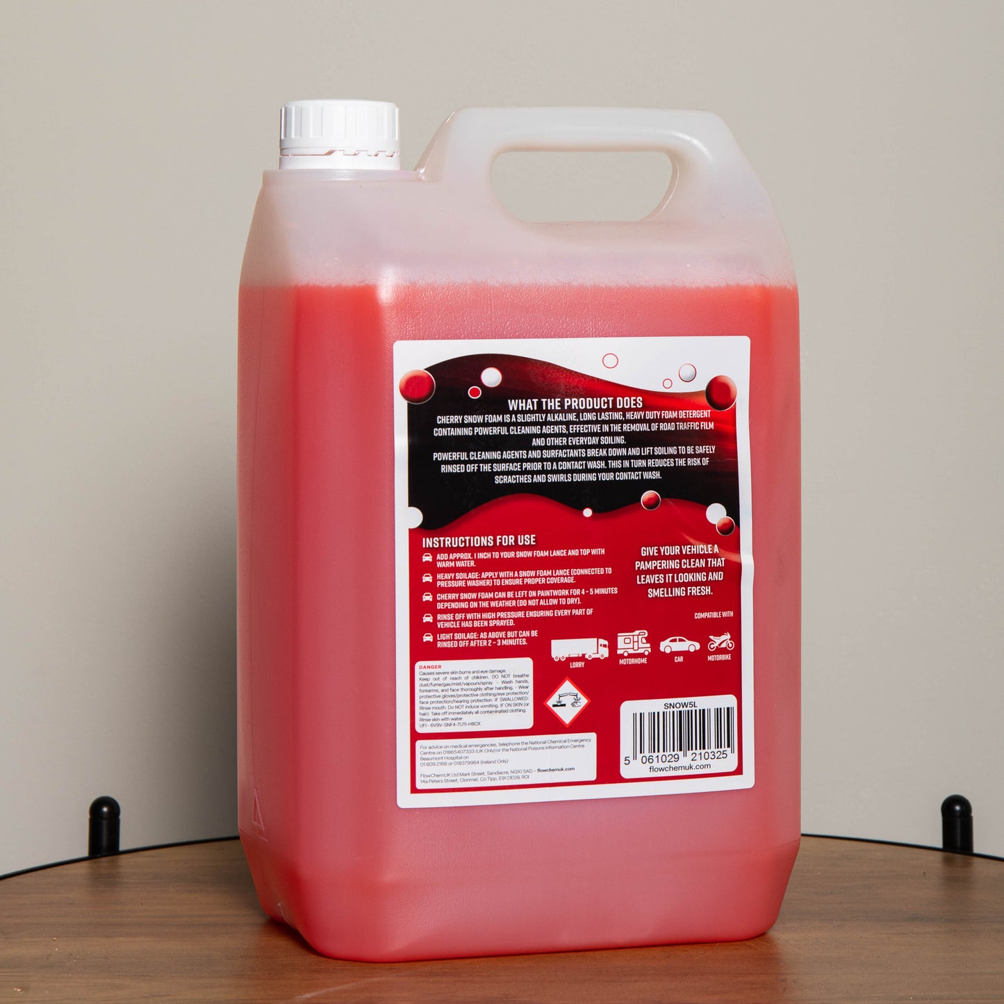 5 Litres Cherry Snow Foam Car Shampoo for All Vehicles