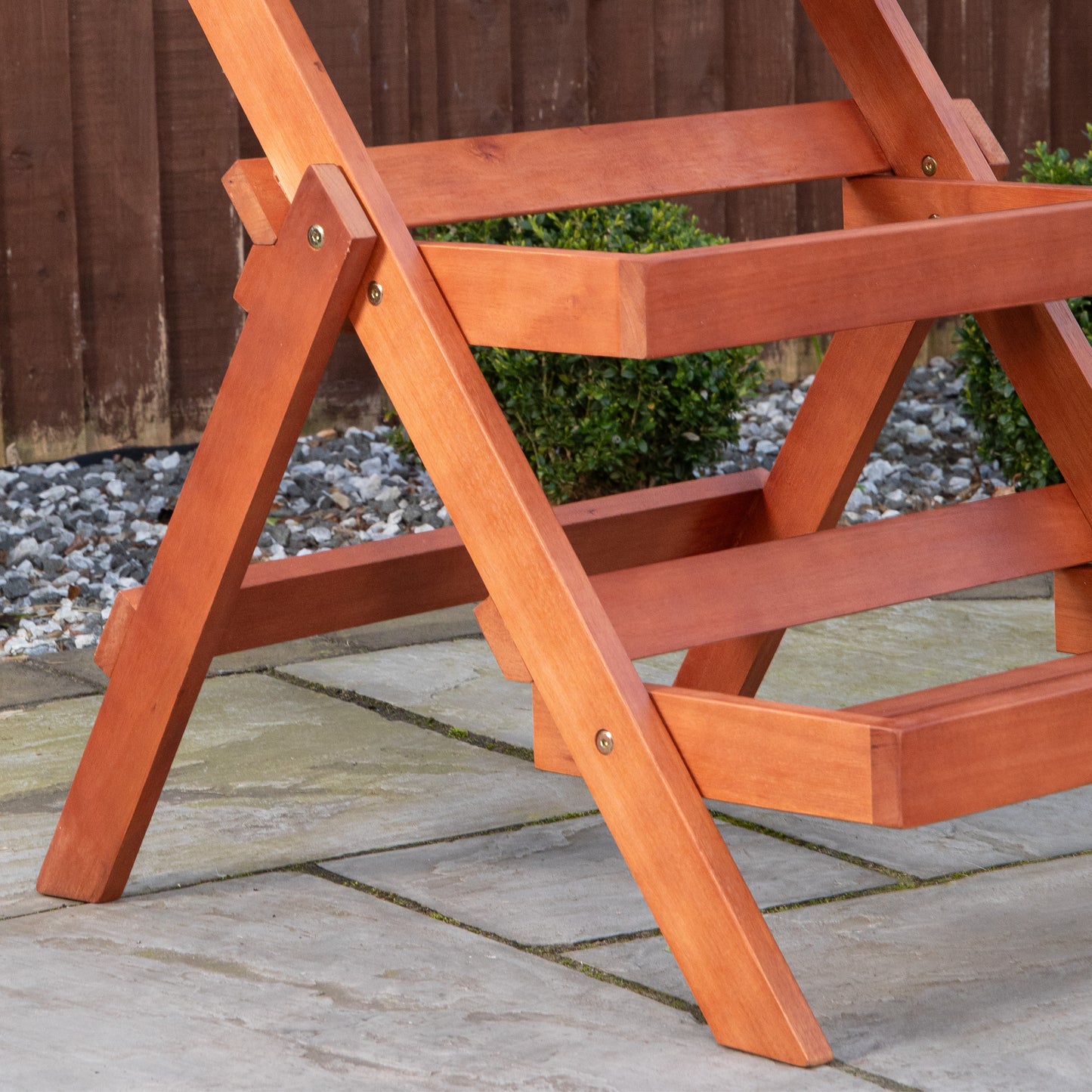 Outdoor 3 Tier Wooden Foldable Plant Display Stand