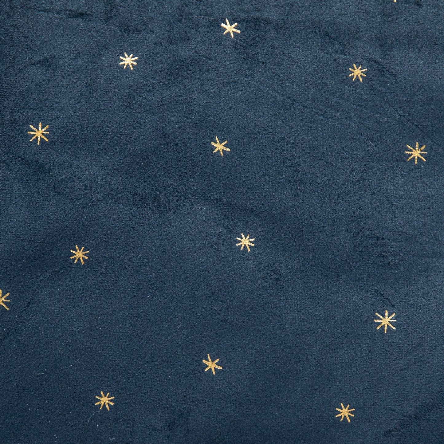 1.2m Soft Dark Blue Velour Christmas Tree Skirt with Gold Star Print