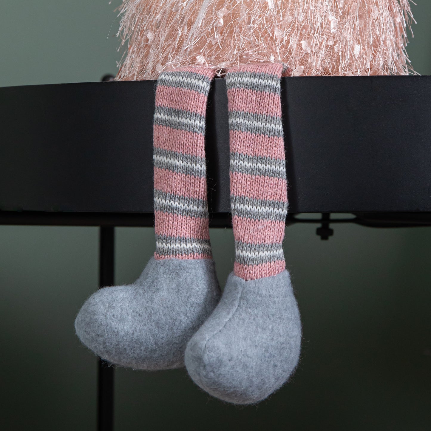 50cm Battery Operated Light up Male Christmas Gonk with Dangly Legs in Grey Hat