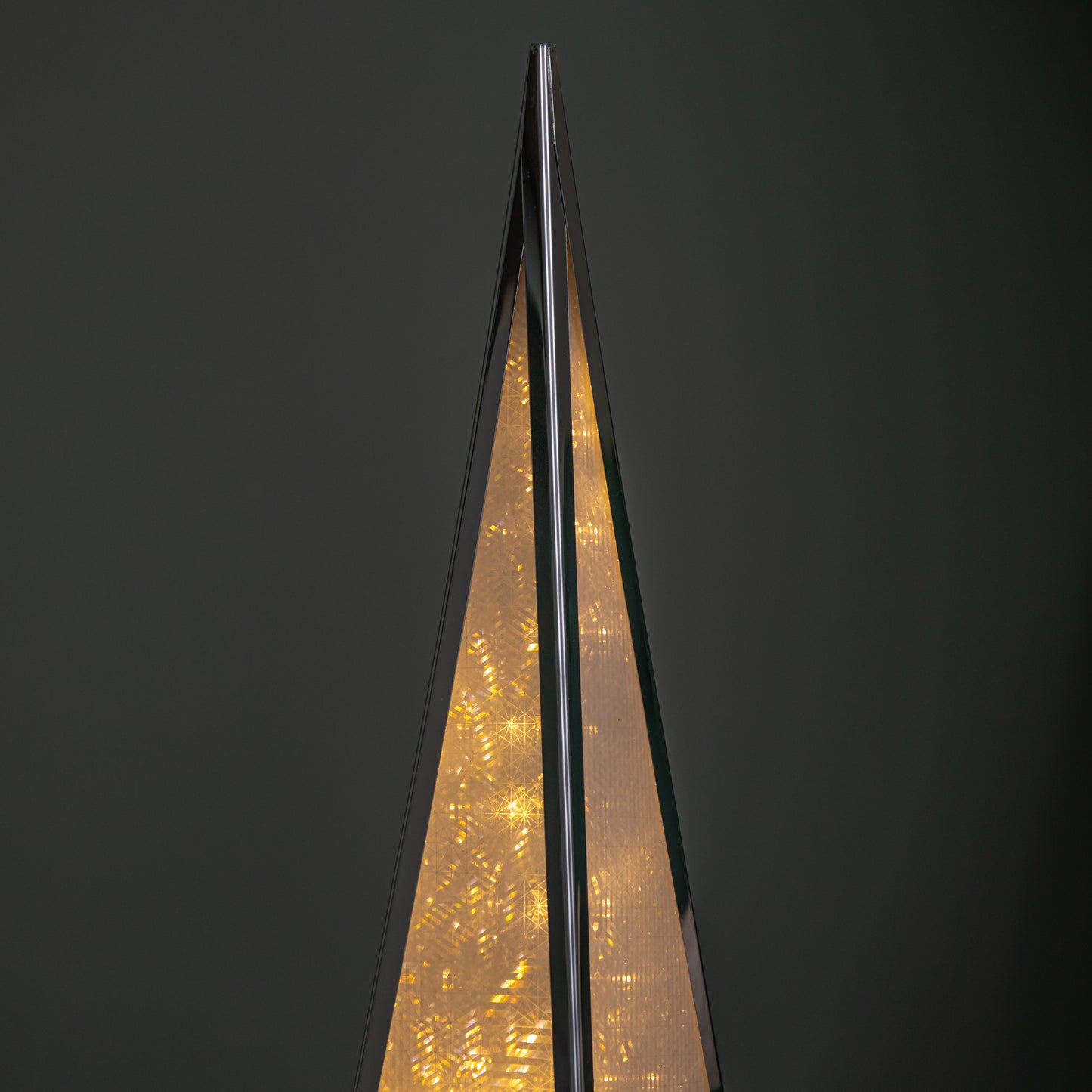 45cm Light up Holographic Christmas Pyramid Decoration with Warm White LEDs