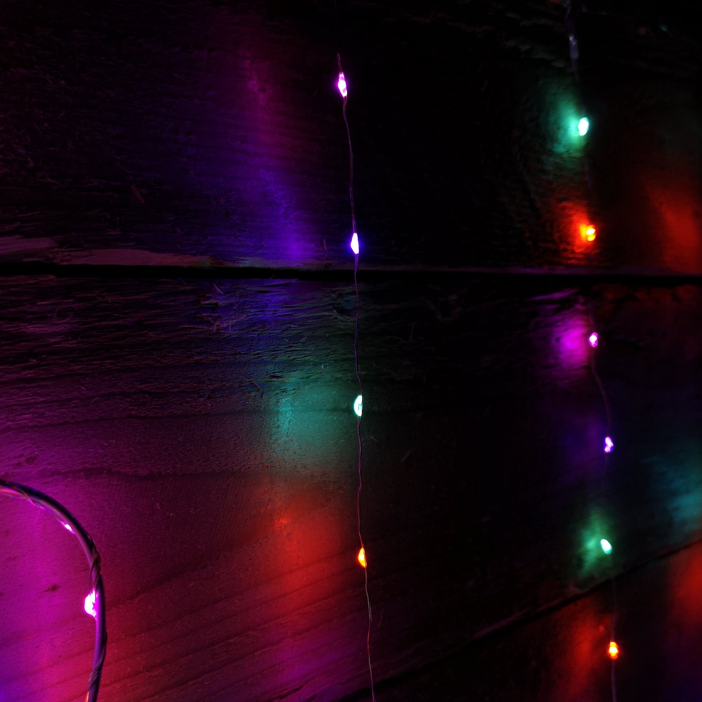 1.2m Premier Christmas Static Heart LED Silver Pin Wire V Curtain Lights in Rainbow