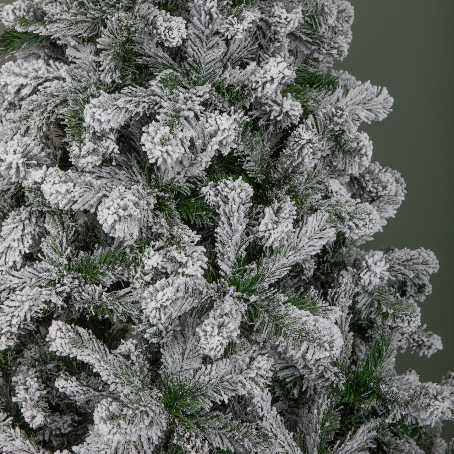 7ft (2.1m) Snowy Imperial Pine Green Fir Christmas Tree with Metal Stand