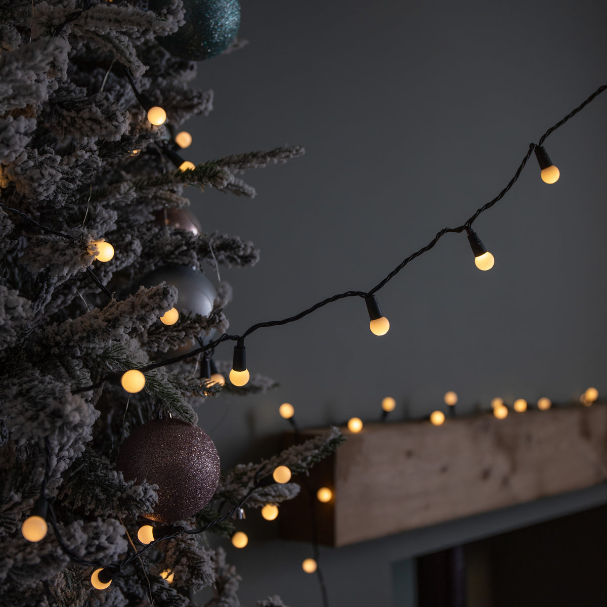 50 LED Pearl Berry Multi-Action Christmas String Lights in Warm White