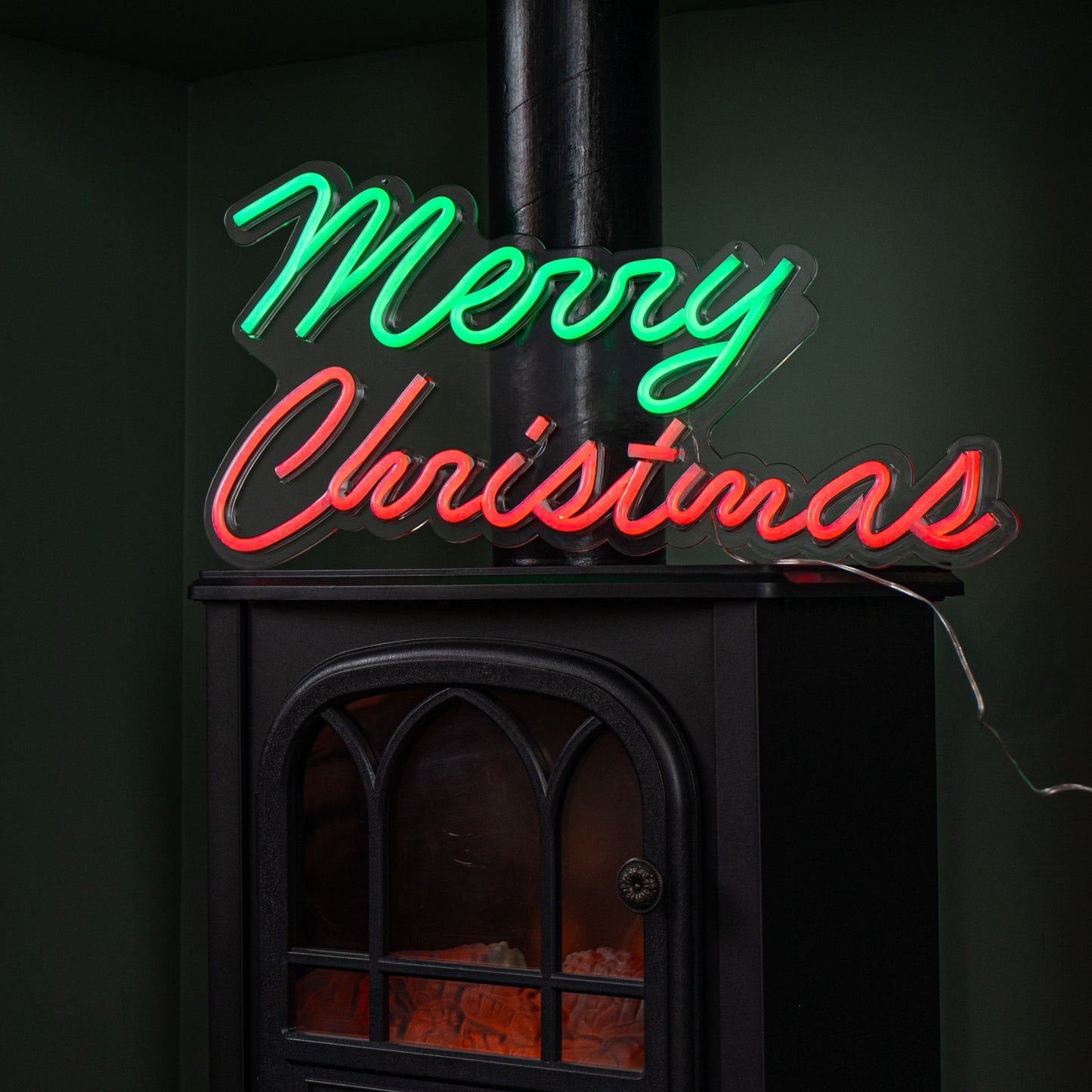 50cm Light up Merry Christmas Neon Flex Sign in Green and Red