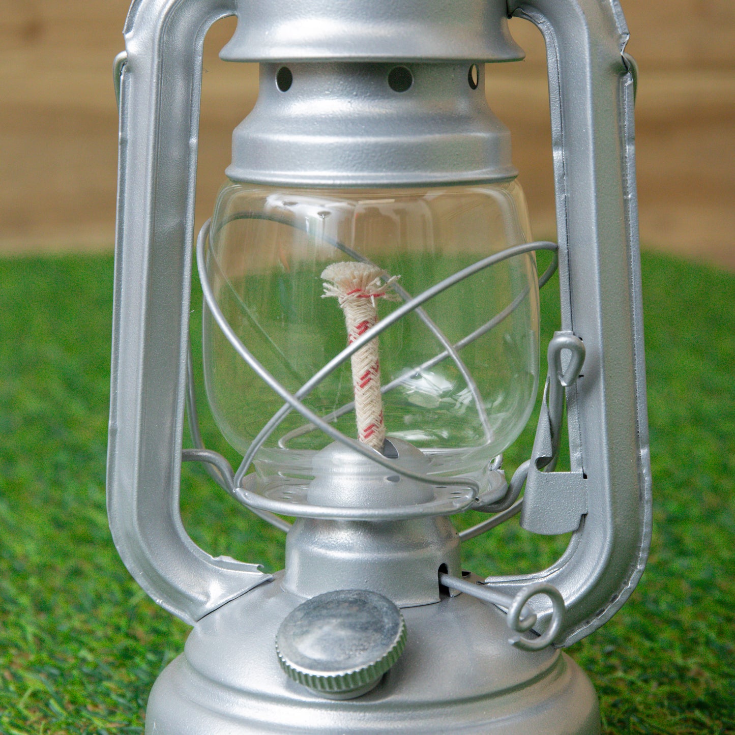 25cm Silver Paraffin Hurricane Lantern Camping Light
