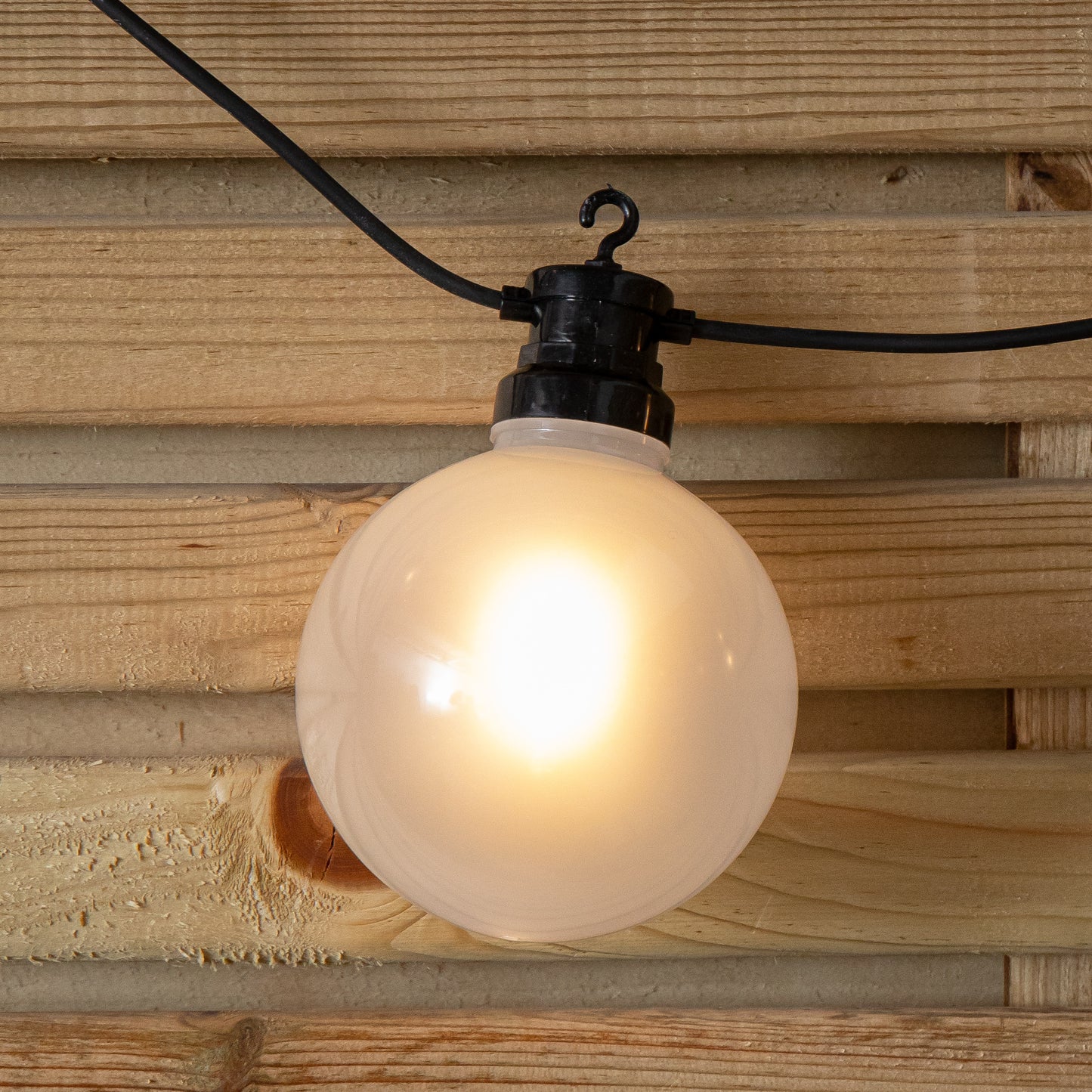 4.5m Set of 10 Frosted Ball Style Cap String Lights with Filament in Warm White