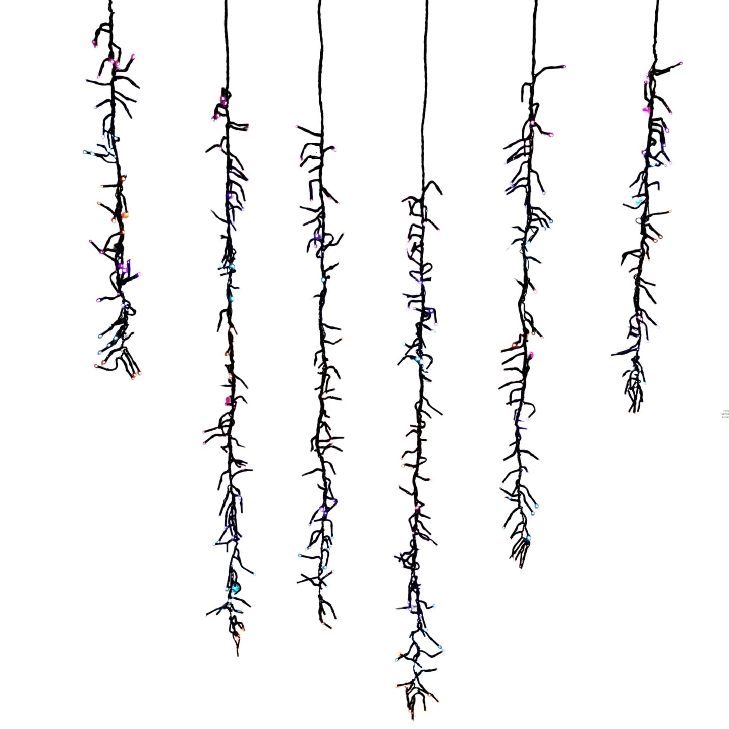 Set of 6 Drop Tree Multi-Action Christmas ClusterBrights with 384 Rainbow LEDs