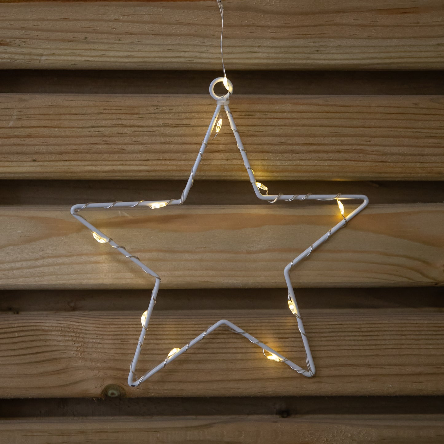 1.2m Battery Operated Star Christmas Curtain Lights with 140 Warm White LEDs