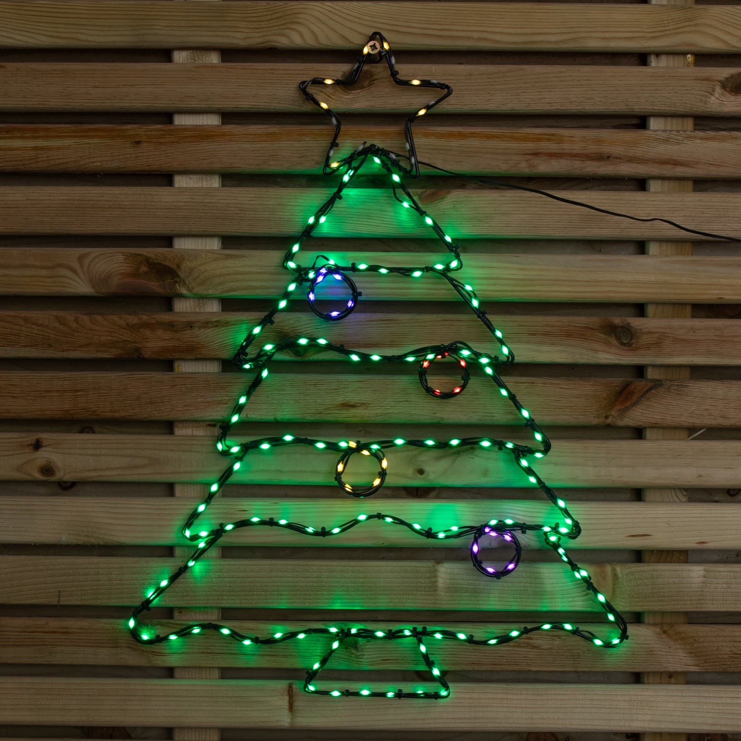 60cm x 46cm Light up FlexiBrights Christmas Tree Silhouette with 164 Multi-Coloured LEDs