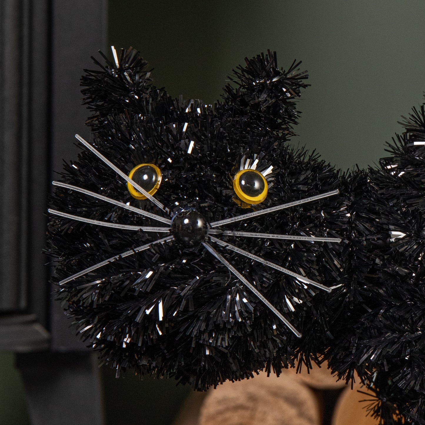 42cm Black Scaredy Cat with Arched Back Halloween Decoration