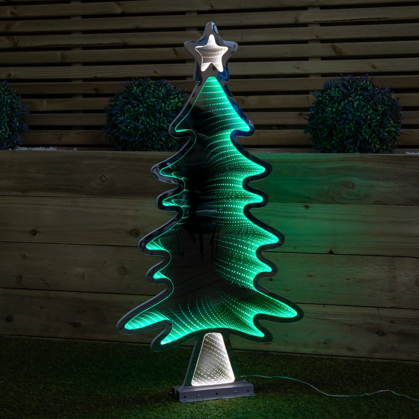 95cm Green Standing LED Infinity Christmas Tree Decoration with Metal Base