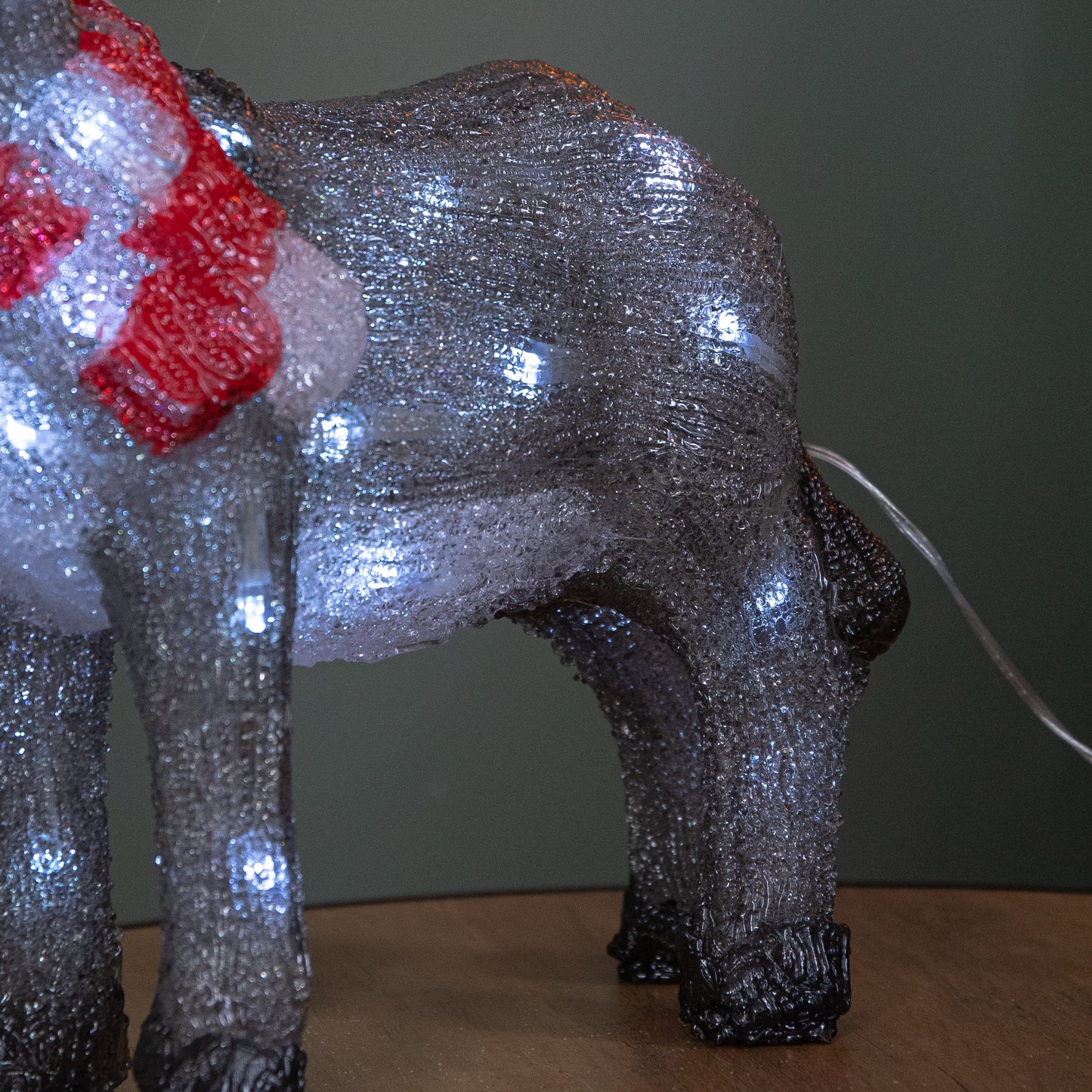 34cm Battery Operated LED Light up Acrylic Christmas Donkey Decoration