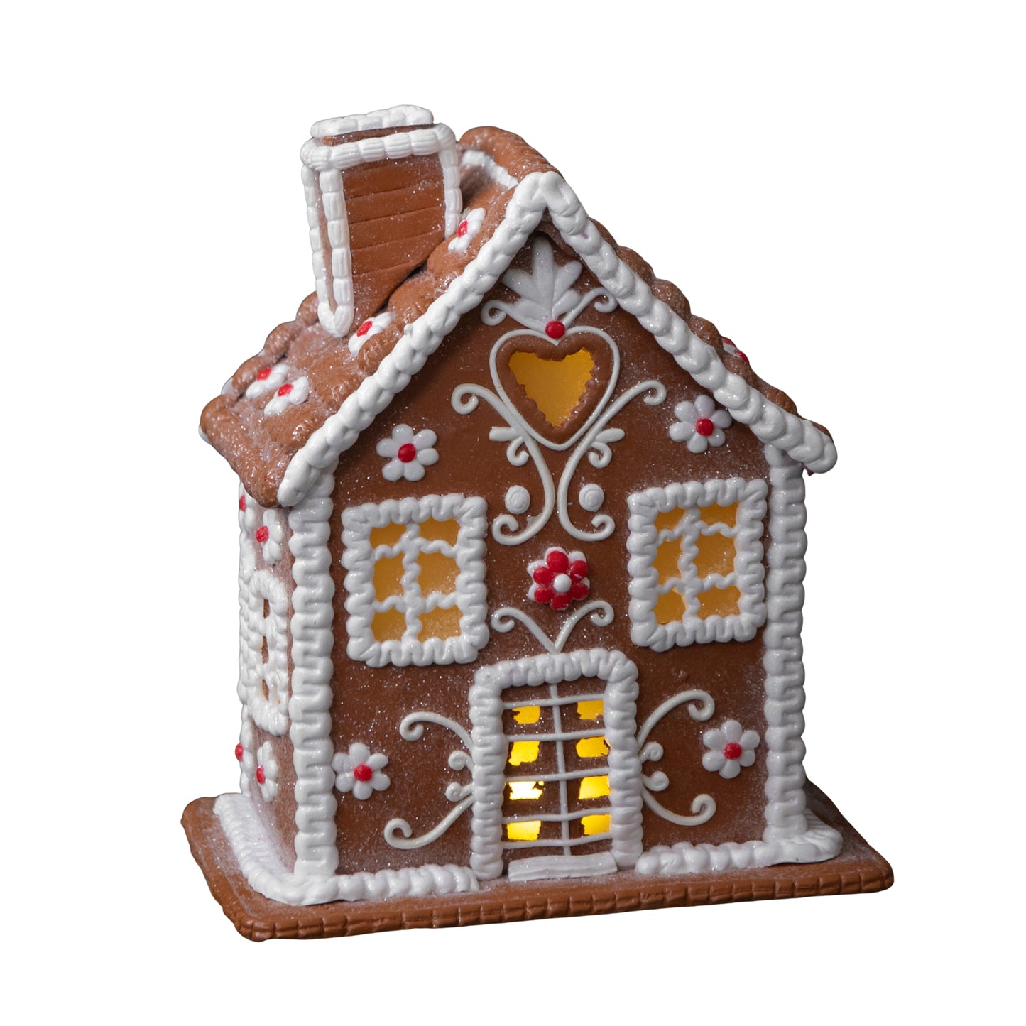 24cm Battery Operated LED Edelweiss Chalet Christmas Gingerbread House Decoration