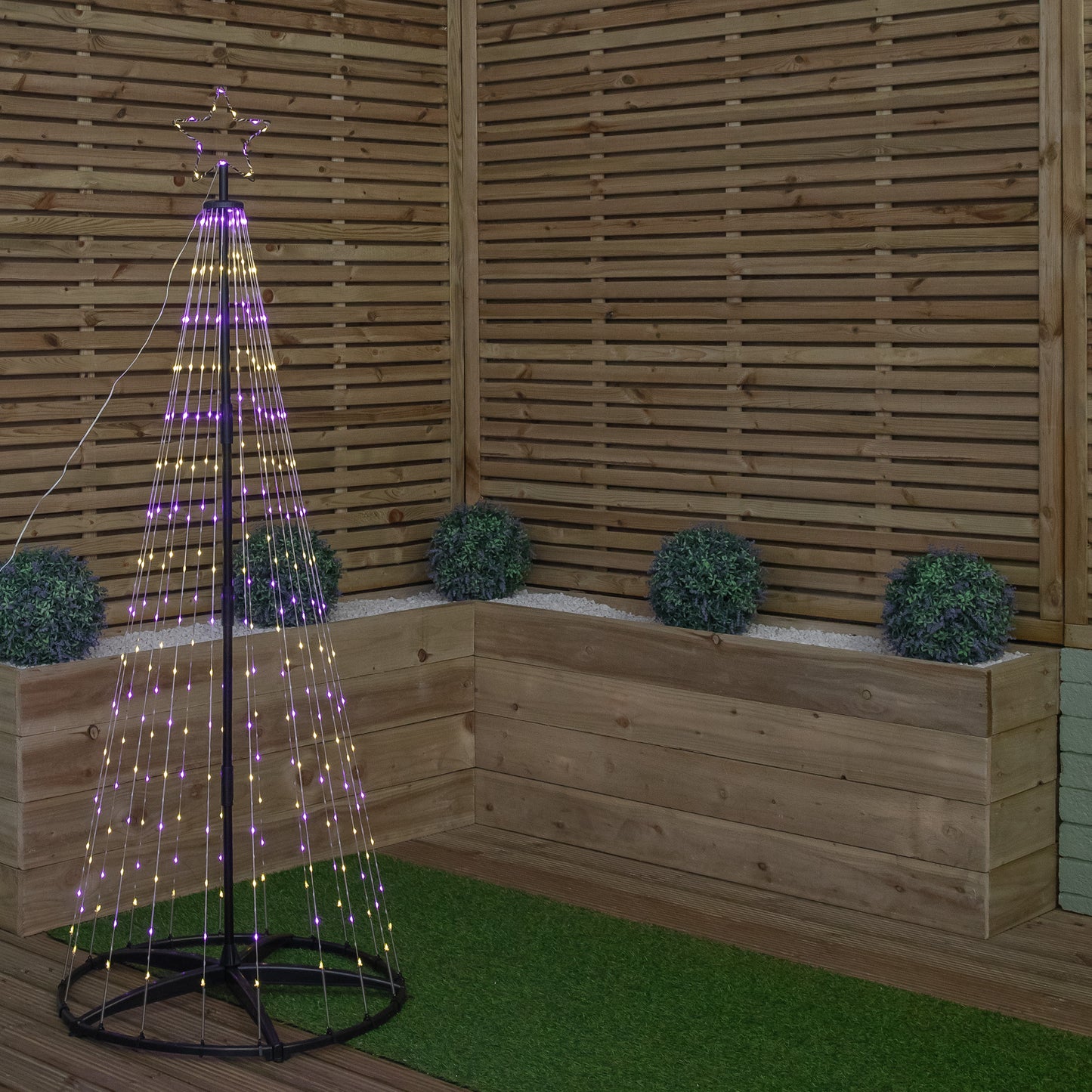 1.8m Light up Twinkle Christmas Maypole Tree with Multi-Coloured LEDs
