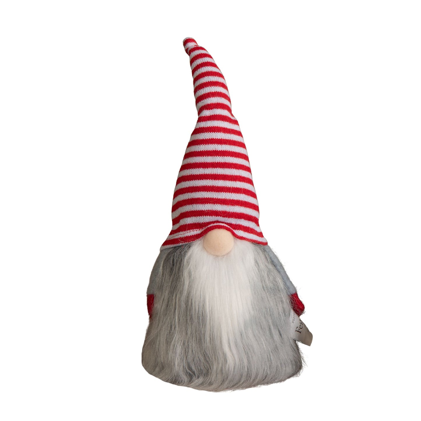 34cm Cuddly Santa Gonk Indoor Christmas Decoration - Stripey Hat