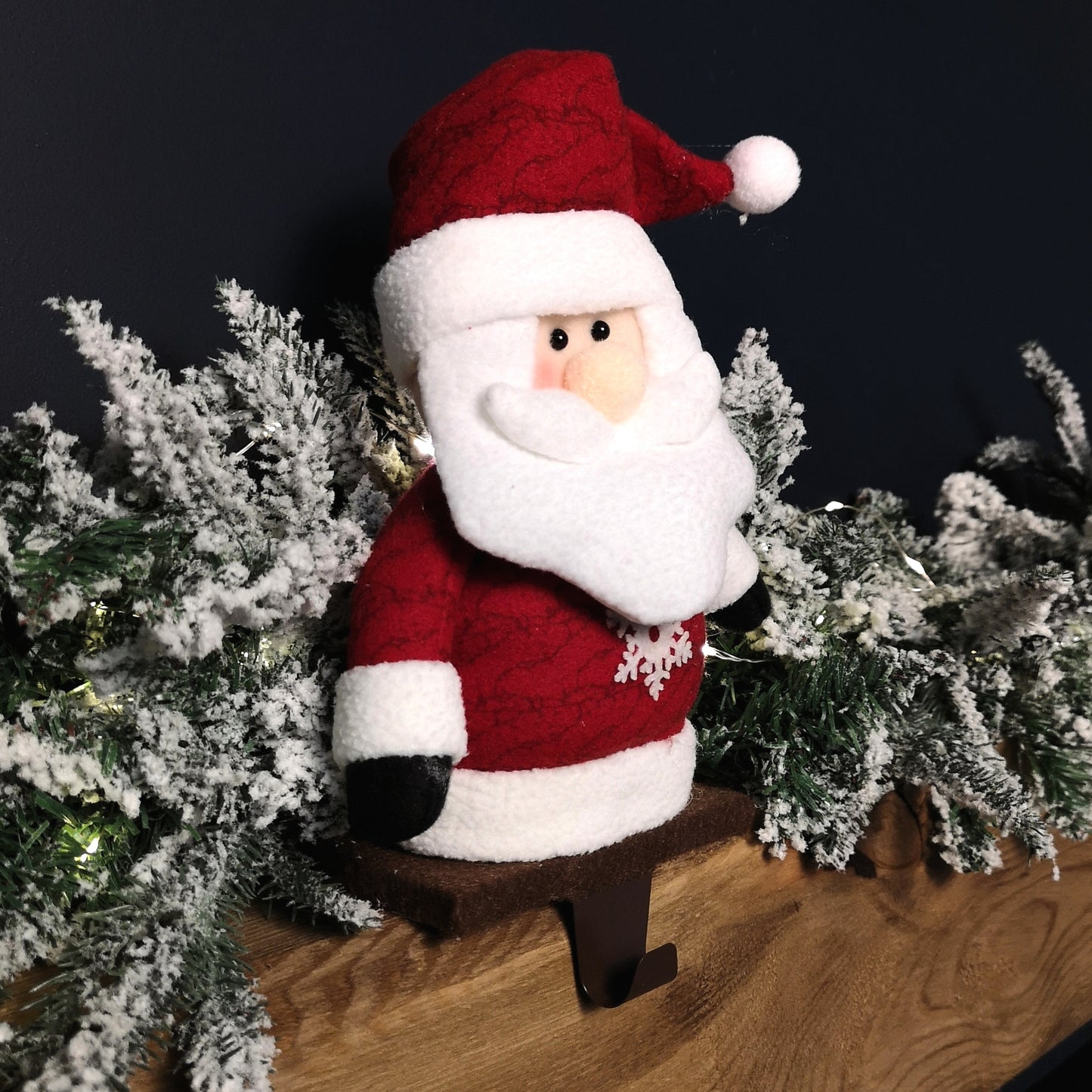 28cm Plush Christmas Santa Stocking Holder Decoration