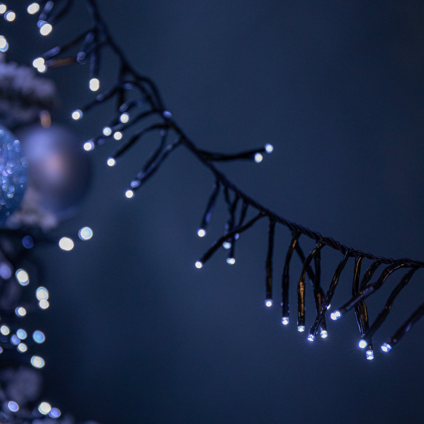 18.5m 1440 LED Christmas Cluster Multi-Action String Lights with Timer in White