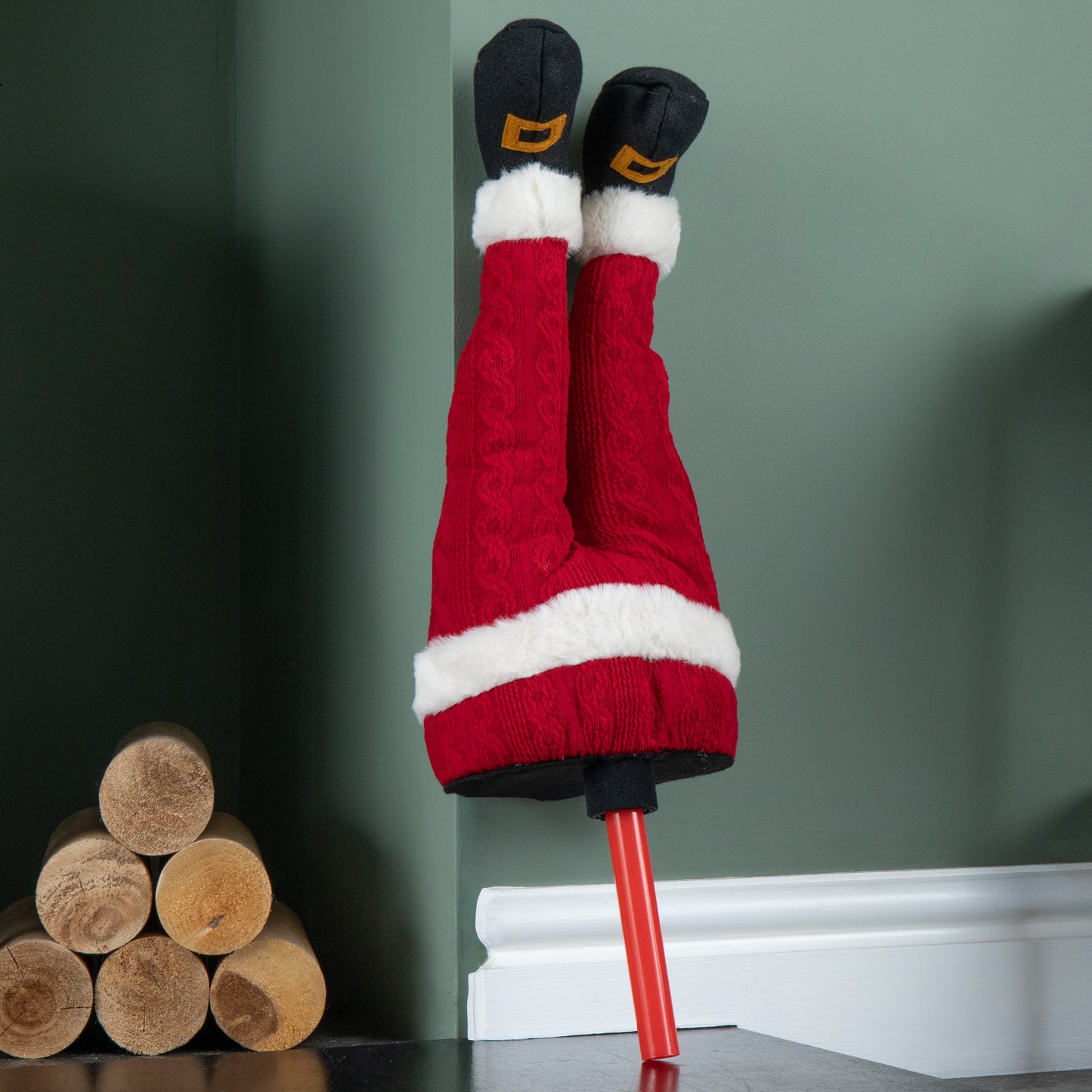 55cm Battery Operated Soft Animated Santa Kicking Legs Christmas Decoration