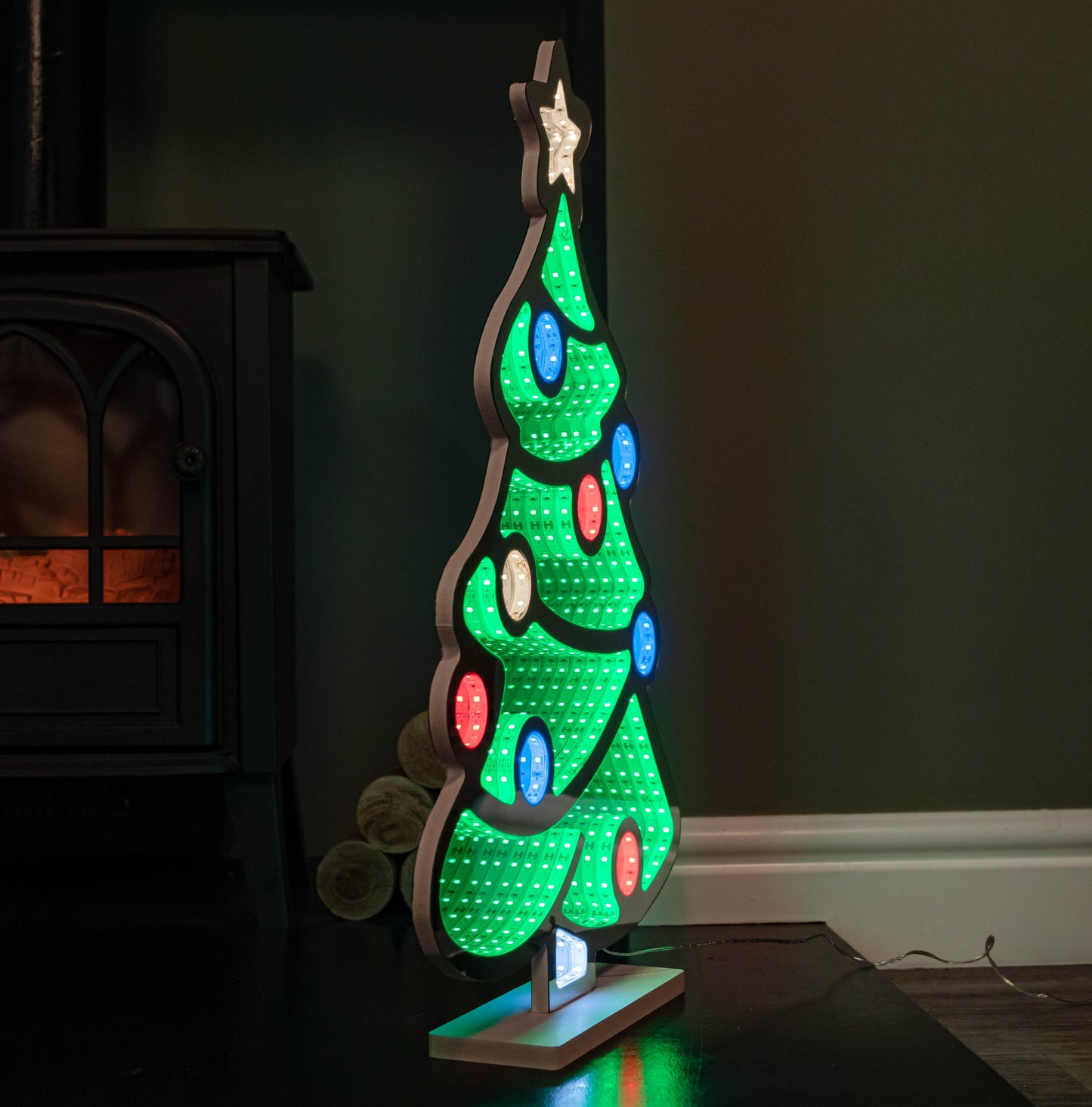 60cm Light up Christmas Tree Infinity Decoration with Multi-Coloured LEDs