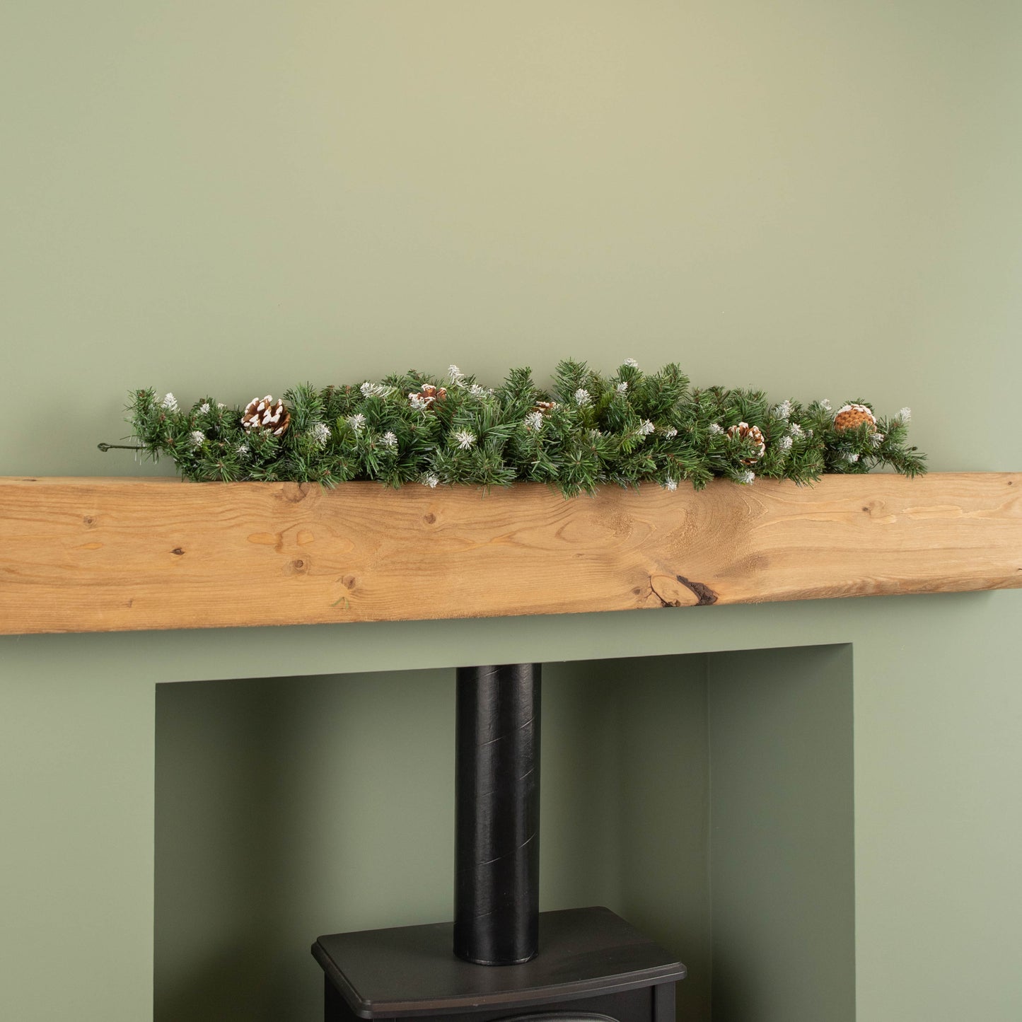 90cm Snow King Fir Christmas Swag Garland with Pine Cones & Snow Tips