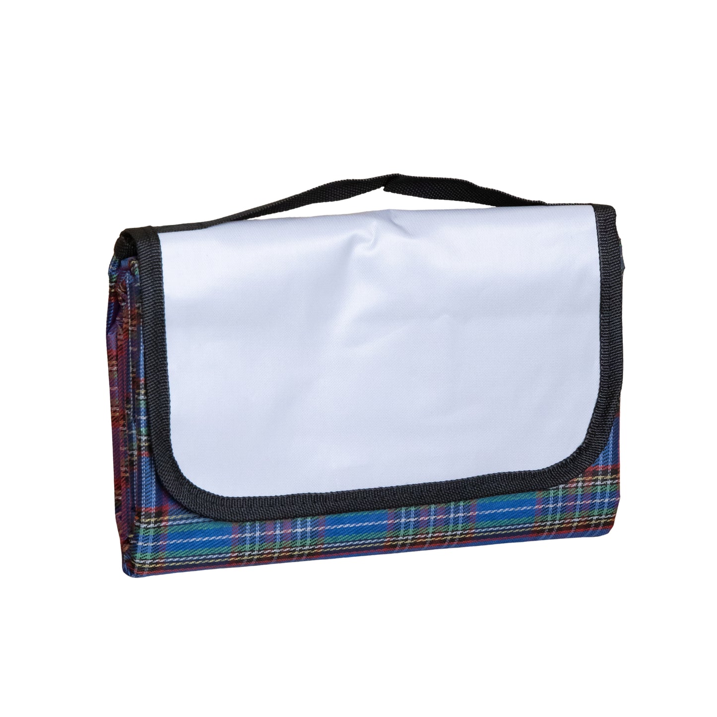 1.50m x 1.15m Waterproof Patterned Picnic Blanket Rug with Carry Handle in Blue