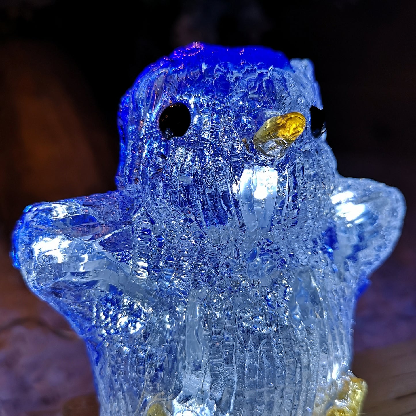 Set of 5 Acrylic Light Up LED Penguins Christmas Penguin Decorations Battery Powered