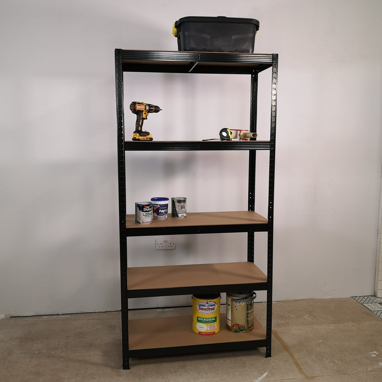 Garage Shelving 90cm Wide & 180cm High Heavy Duty 5 Tier Multipurpose Metal Racking Unit / Warehouse Shelving Storage