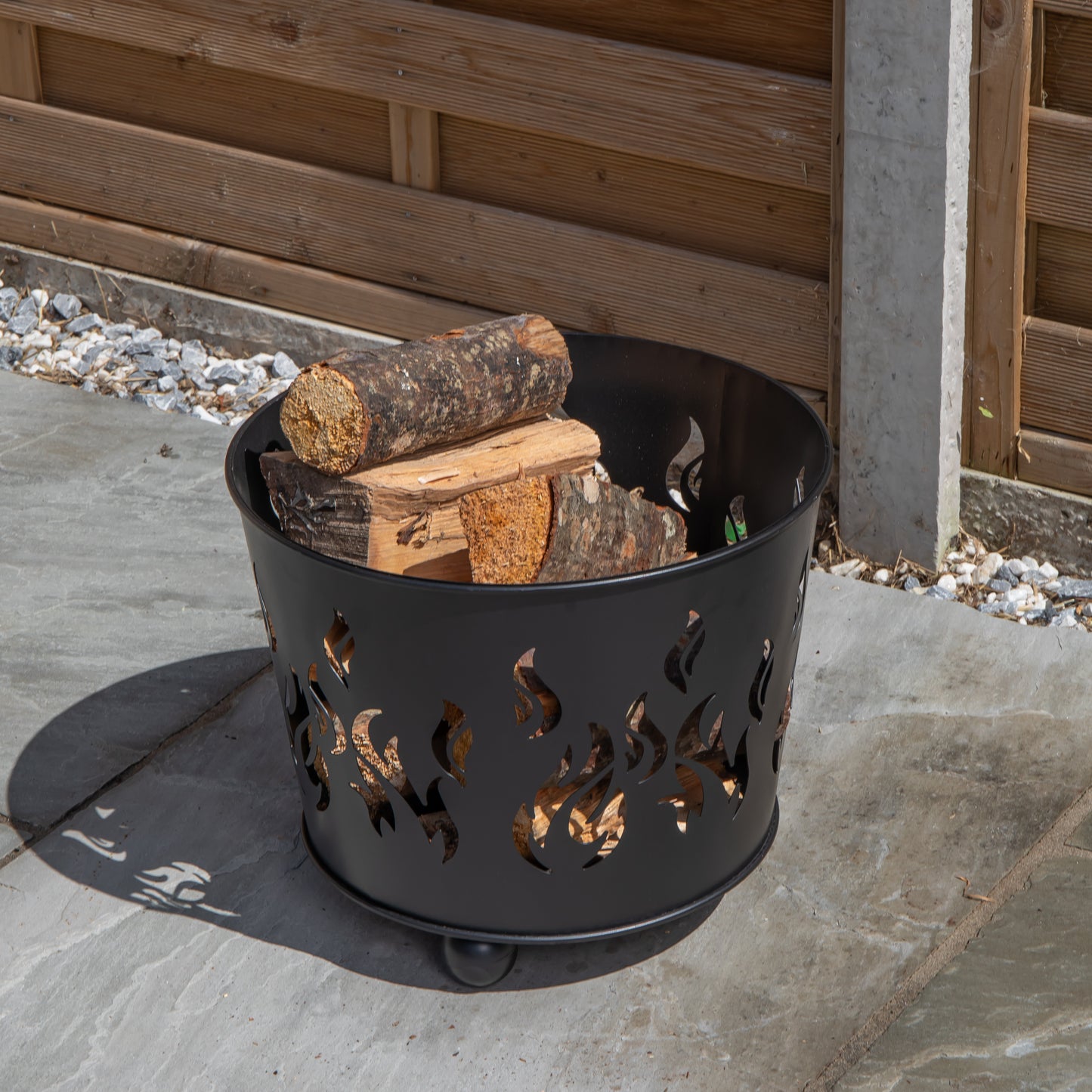 32cm Black Steel Fuego Outdoor Garden Firebasket