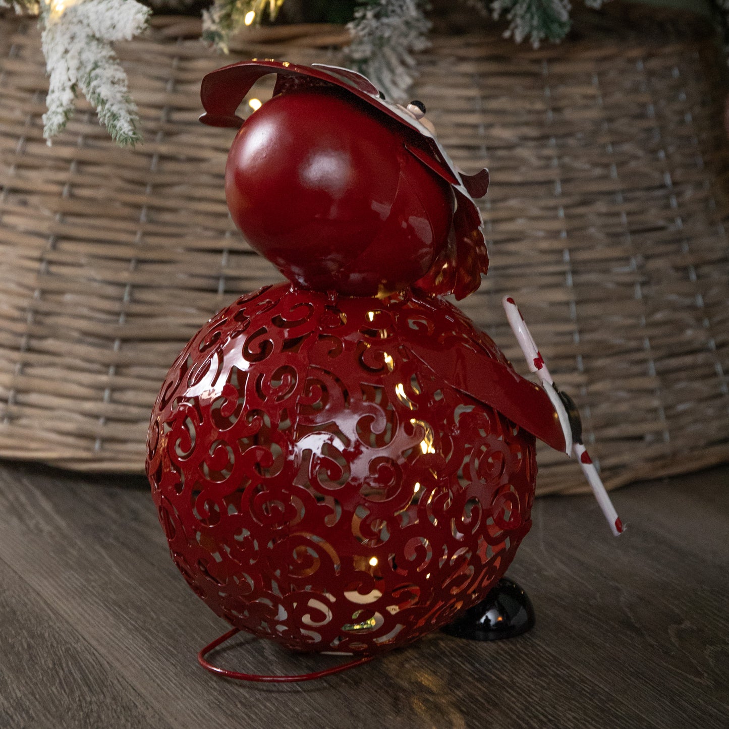 30cm Battery Operated Filigree Christmas Santa Folk Light Decoration with LEDs