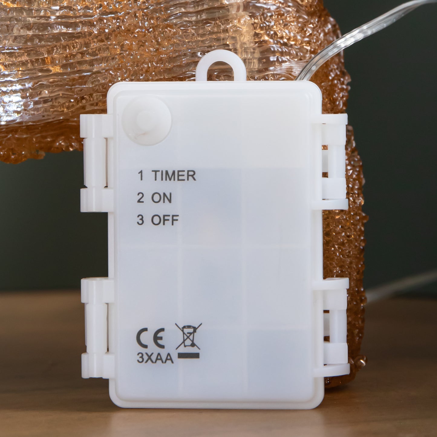 25cm Battery Operated Light up Christmas Ice Dachshund with 30 Cool White LEDs