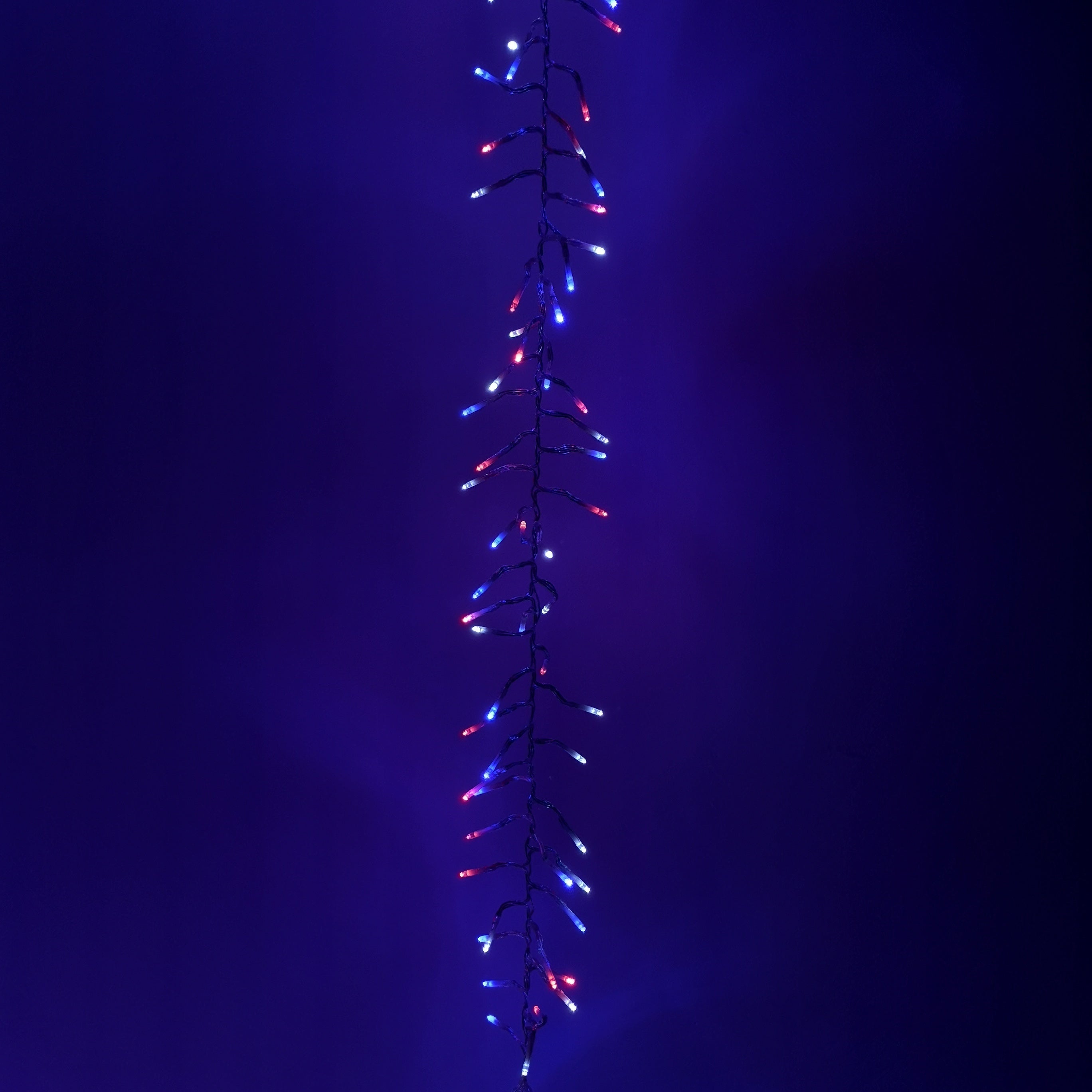 12.4m 960 LED Premier Cluster Christmas Lights with Timer in Red, White & Blue
