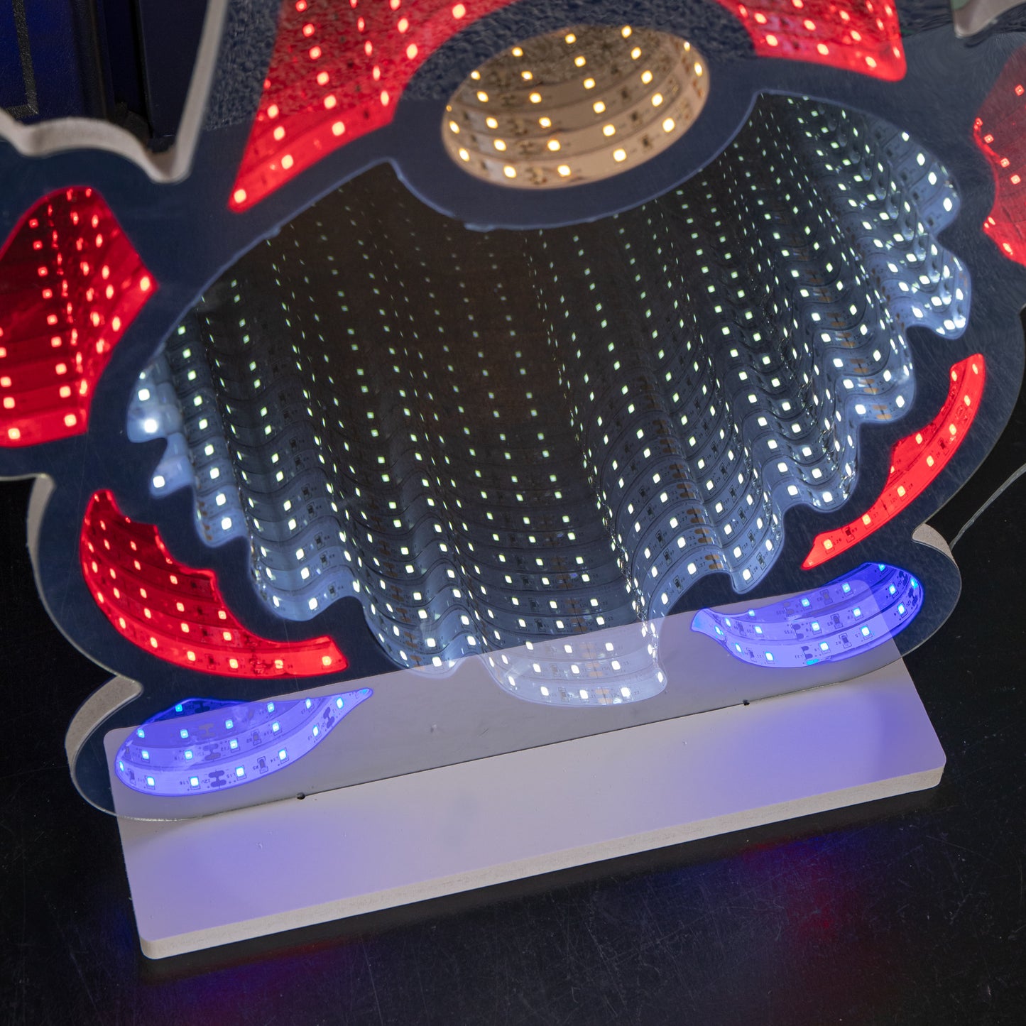 60cm Light up Christmas Gnome Infinity Light Decoration with Multi-Coloured LEDs