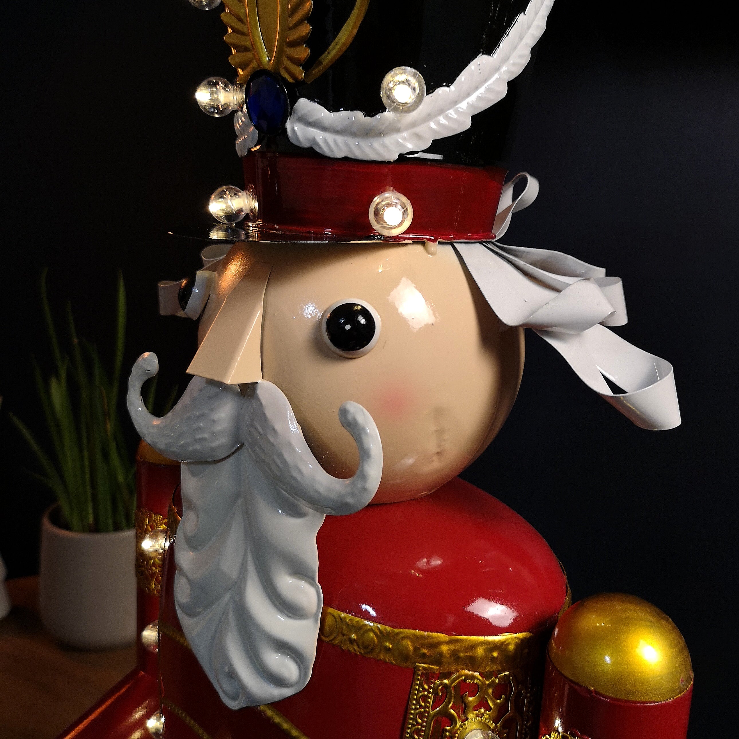 119cm Light Up Nutcracker Soldier LED Christmas Wooden Ornament Home Decoration