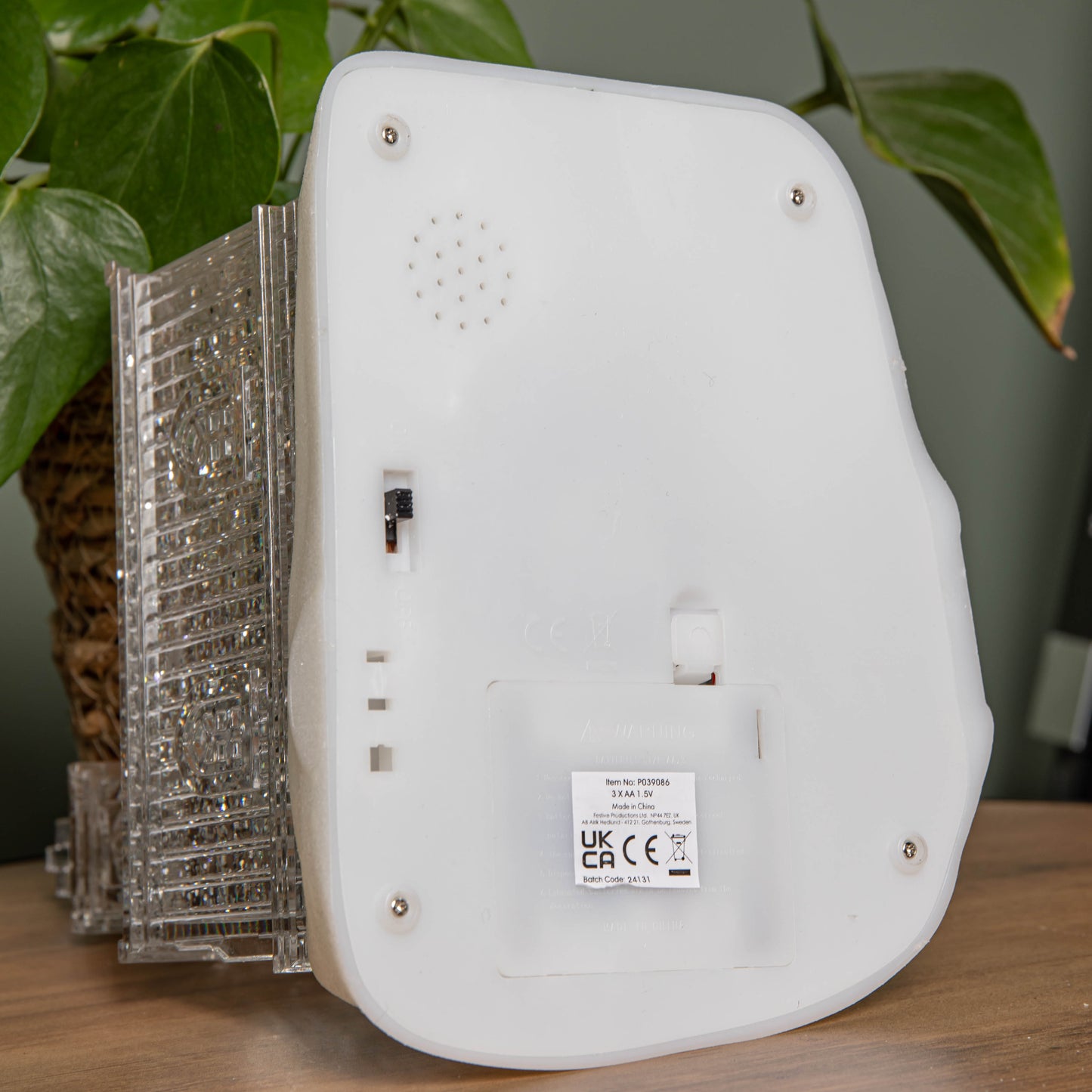 23cm Battery Operated Light up Christmas Church with Swirling Glitter and LEDs