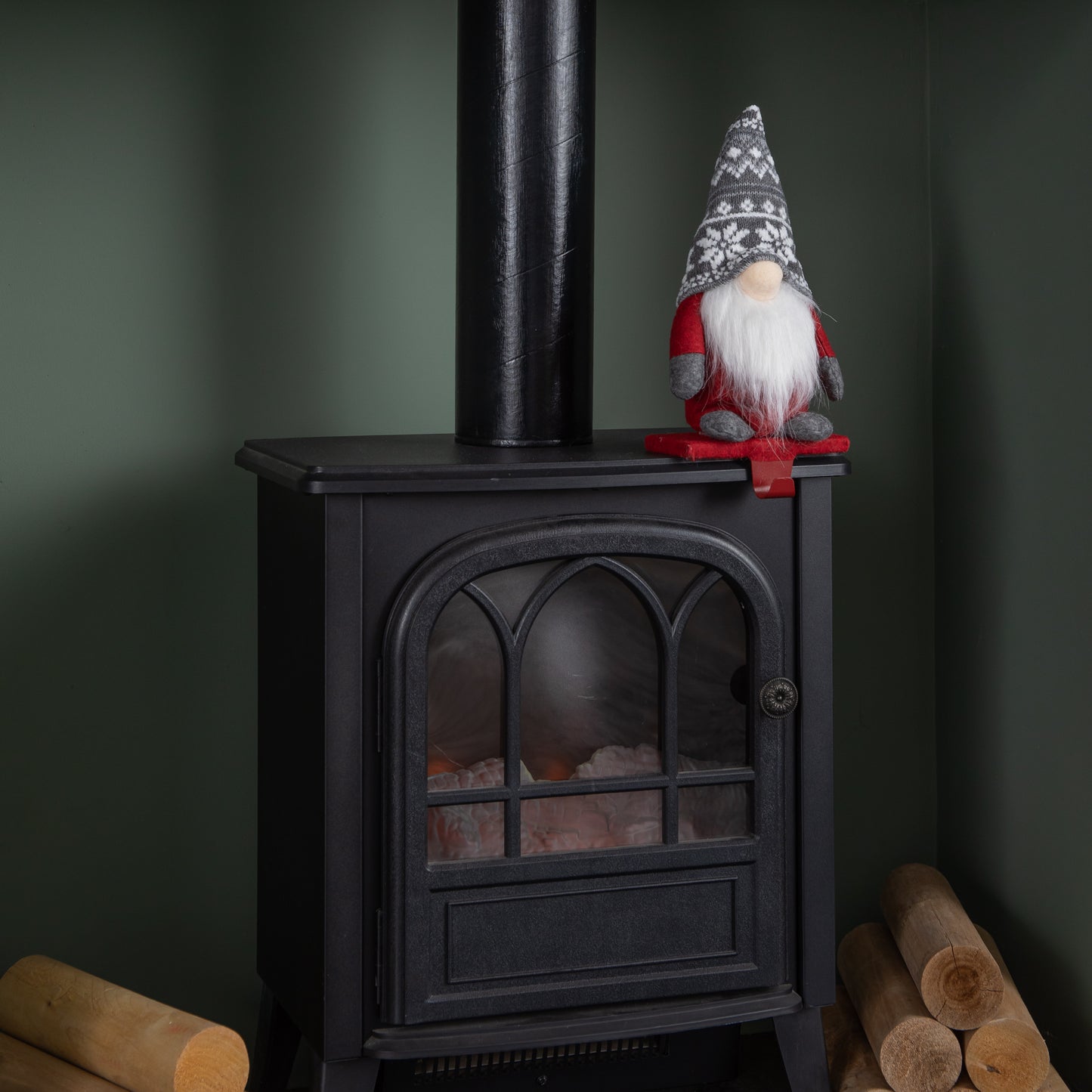 30cm Plush Gnome Gonk Christmas Stocking Holder Decoration with Red Body