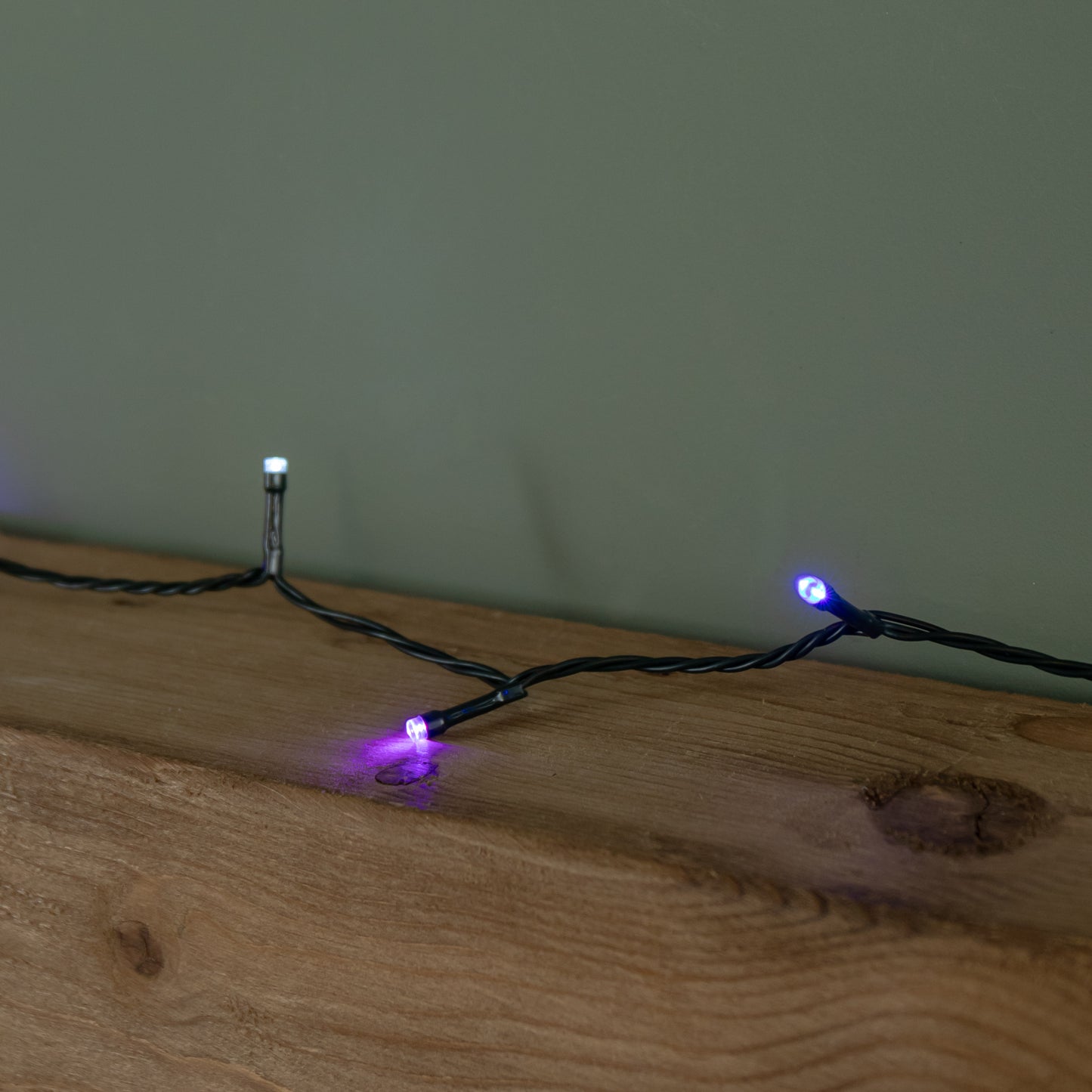 28.7m 360 LED SupaBrights Christmas String Lights with Timer in Blue, Purple & White