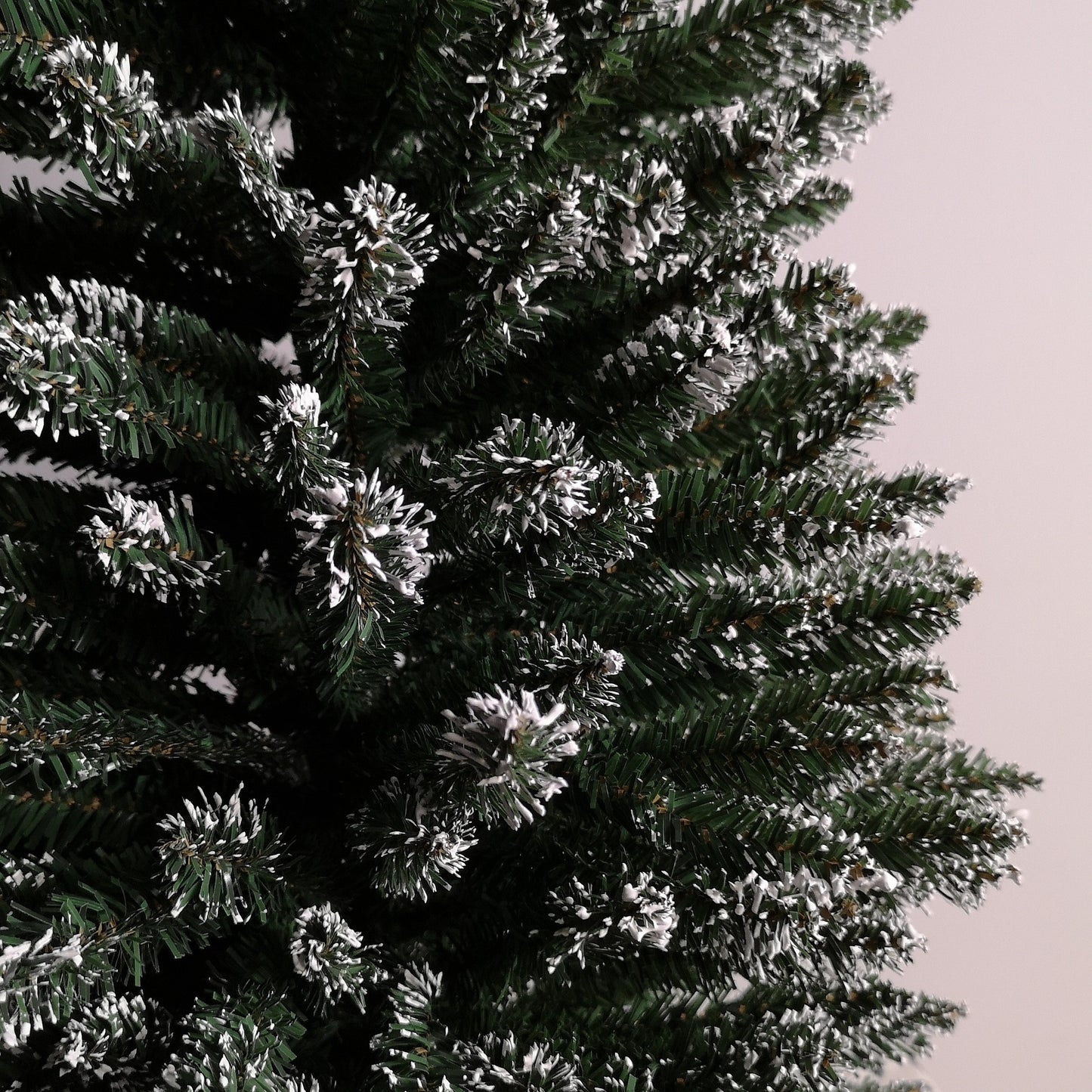 6.5ft (2m) Pencil Style Slim Snow Tipped Artificial Christmas Tree in Green