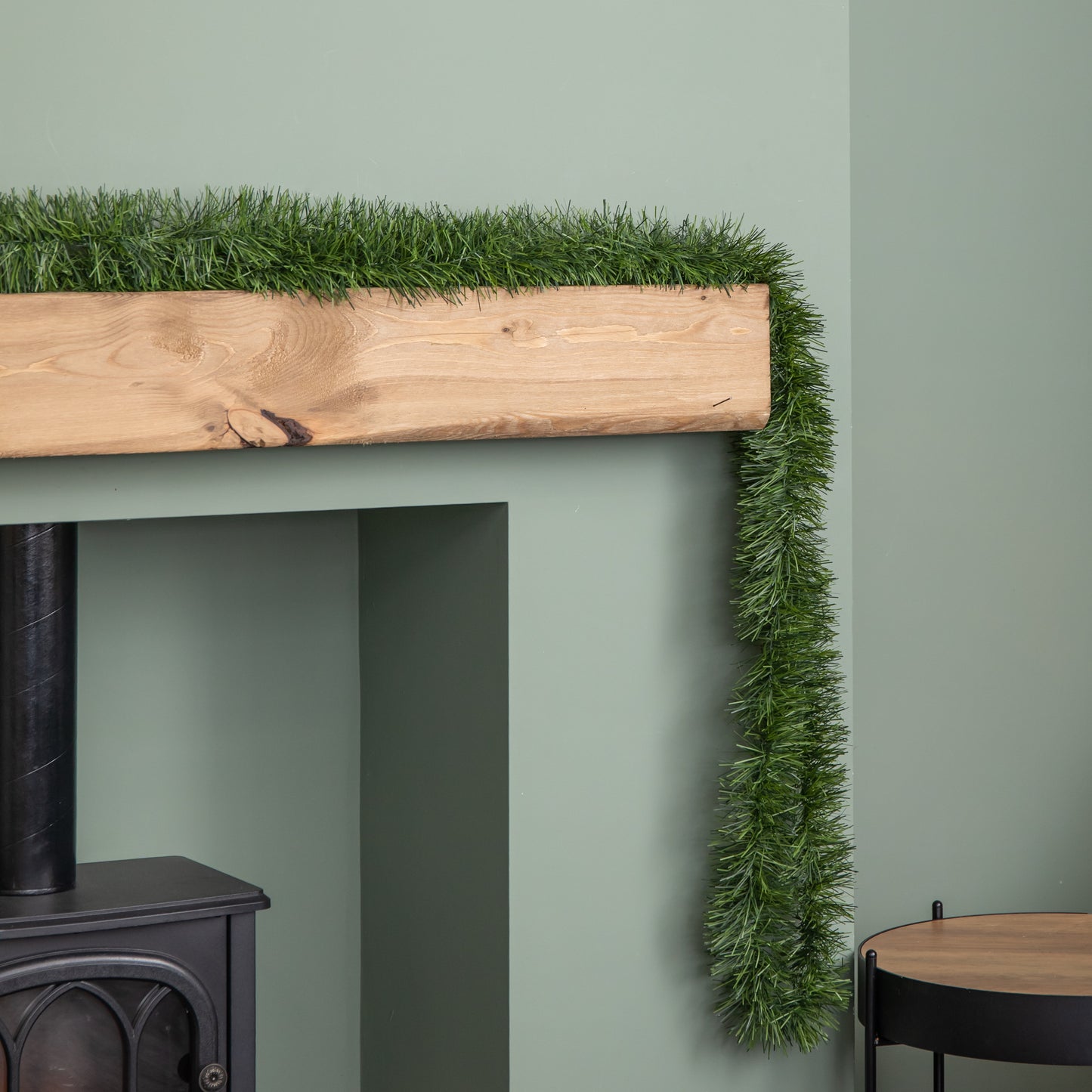 6m (20ft) x 10cm Fine Cut Green Christmas Garland Tree Decoration