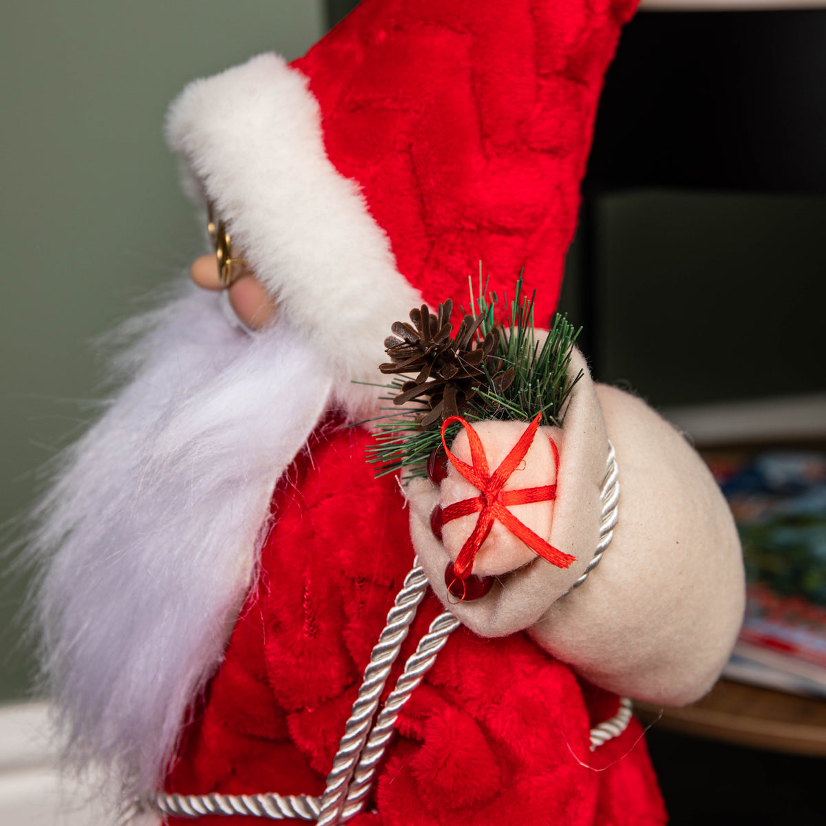 45cm Red Standing Large Papa Noel Santa Claus Indoor Decoration