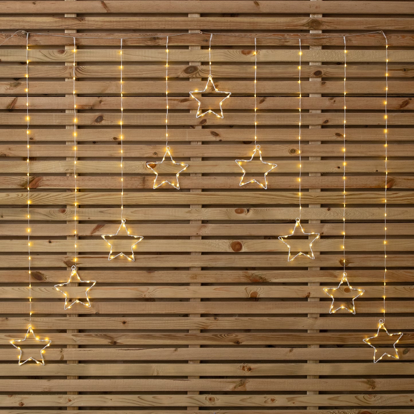 1.2m Light up Star Curtain Christmas Lights with Warm White LEDs