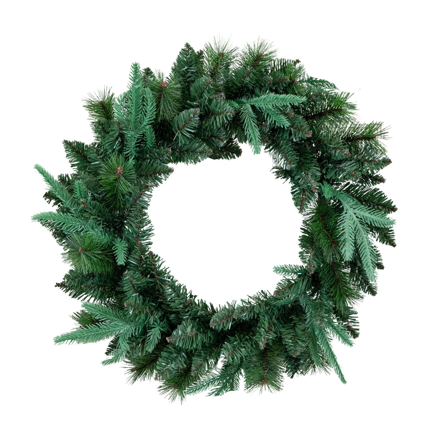 50cm Festive Green Norfolk Pine Christmas Wreath PE/PVC Tips