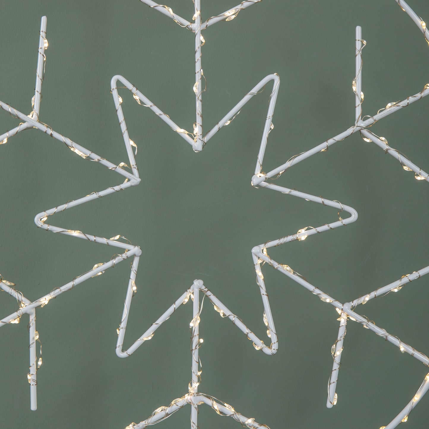 48cm x 38cm Light up Hanging Christmas Snowflake Bauble with 250 Warm White LEDs