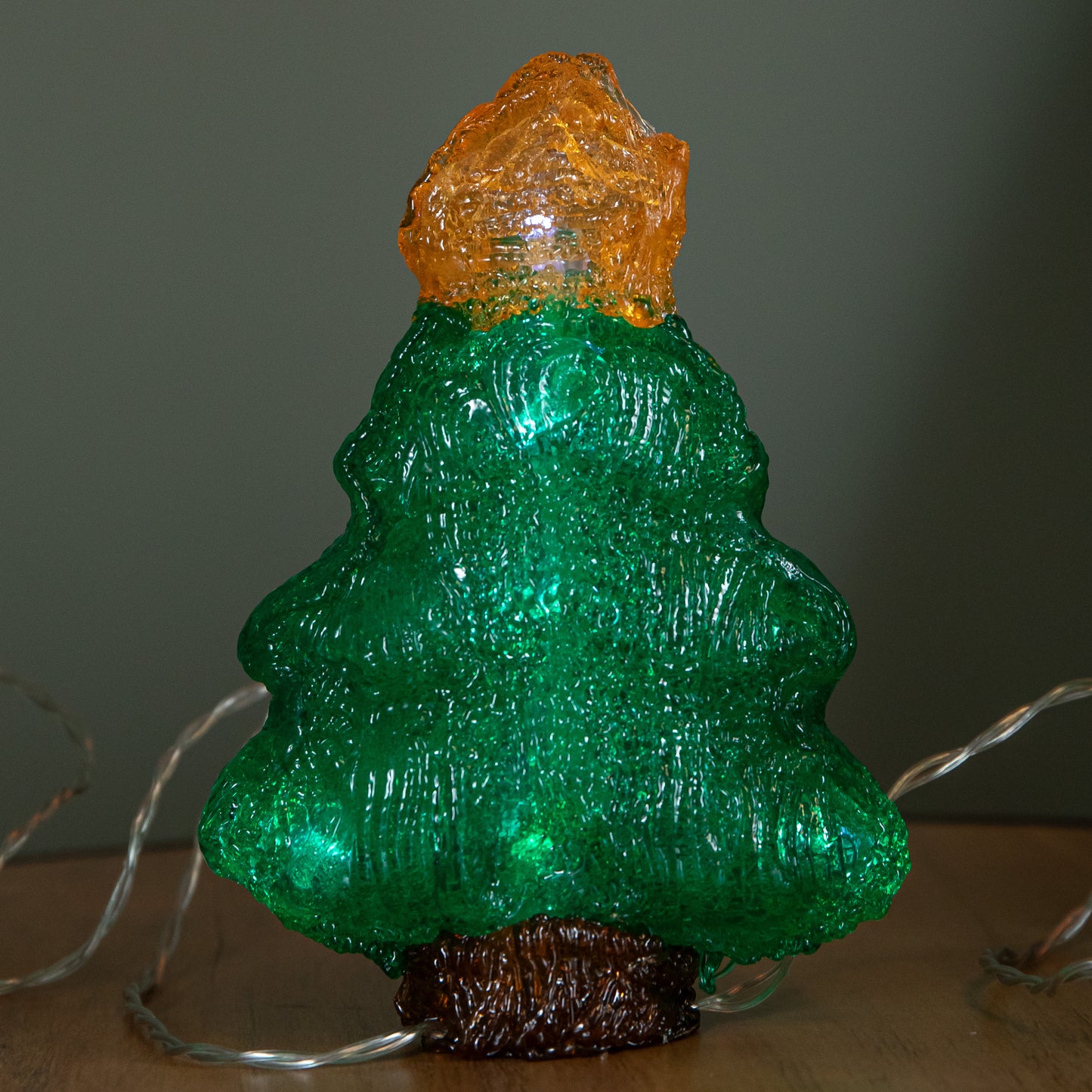 12cm Set of 5 Battery Operated Light up Christmas Tree Ornaments with 50 Cool White LEDs