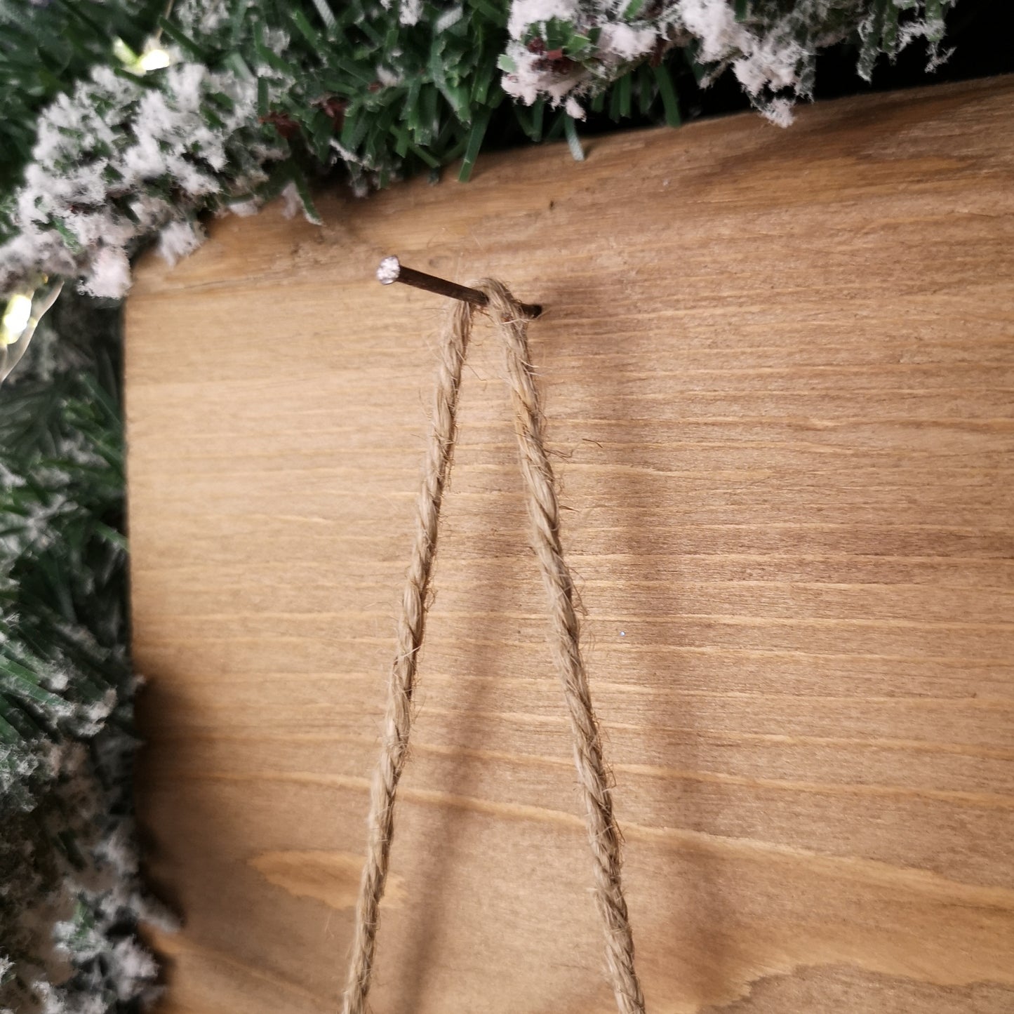 55cm Wooden Skis with Decorative White Fur and Silver Bells Christmas Decoration