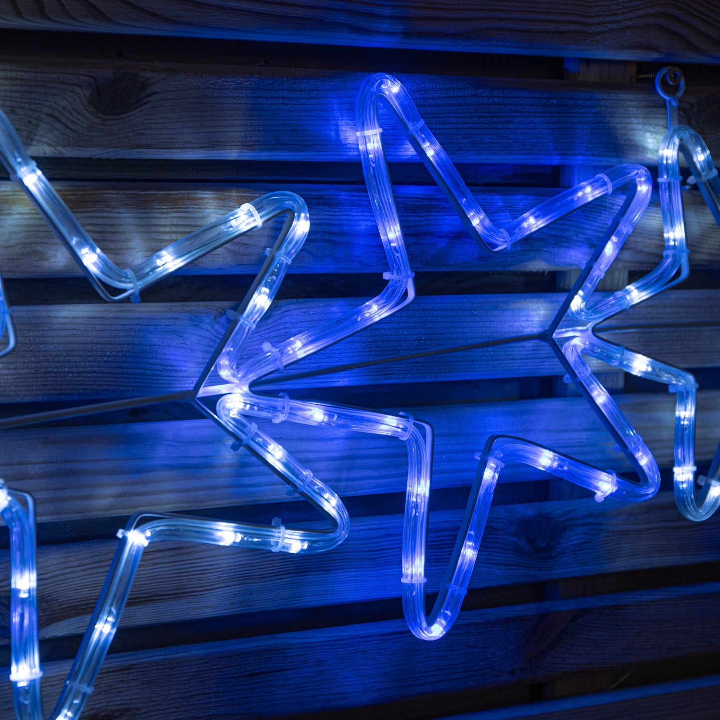 Factory Seconds: 1.2m LED Rope Light 7 Star Silhouette Christmas Decoration in Cool White & Blue