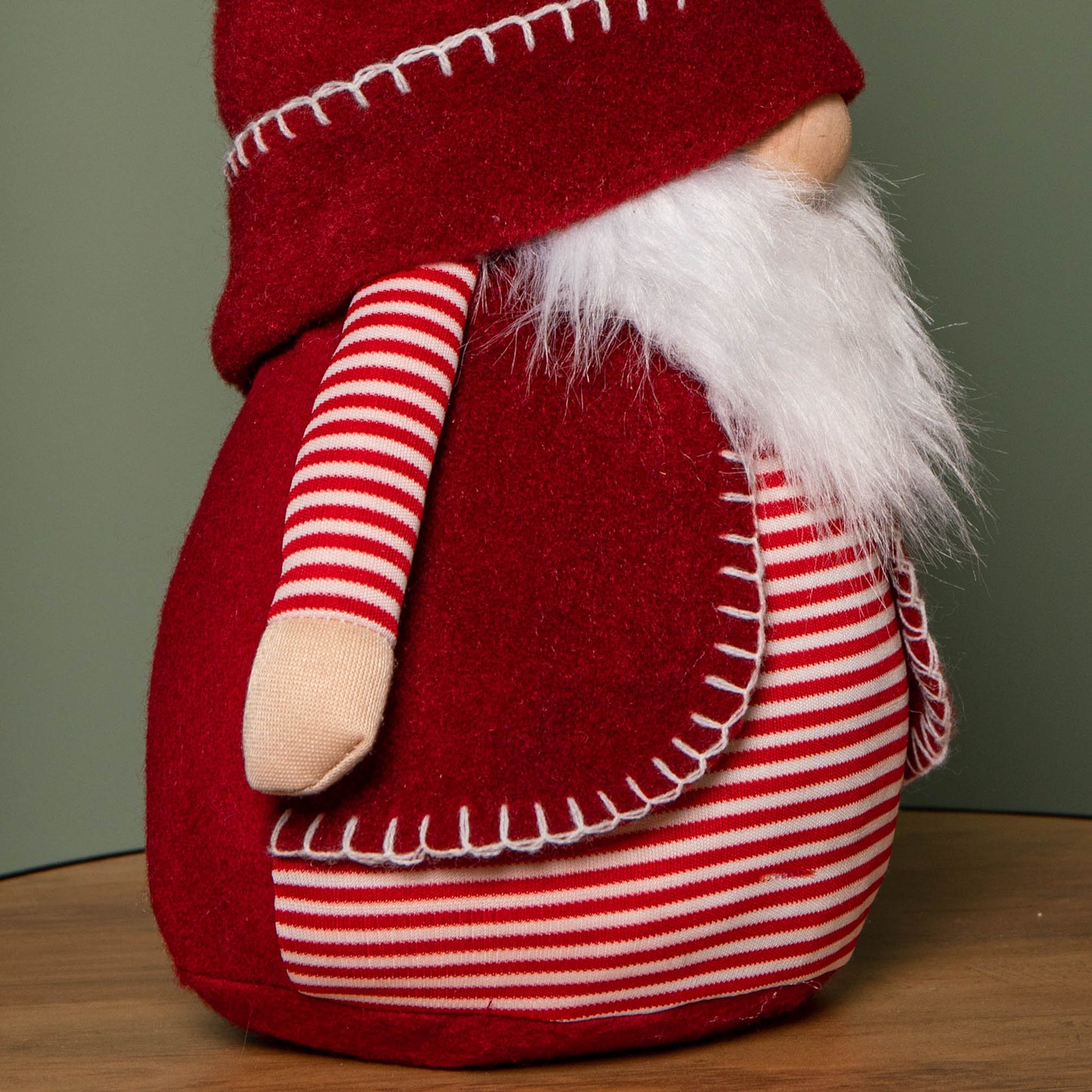 45cm Red and White Stripe Sitting Christmas Gonk Decoration