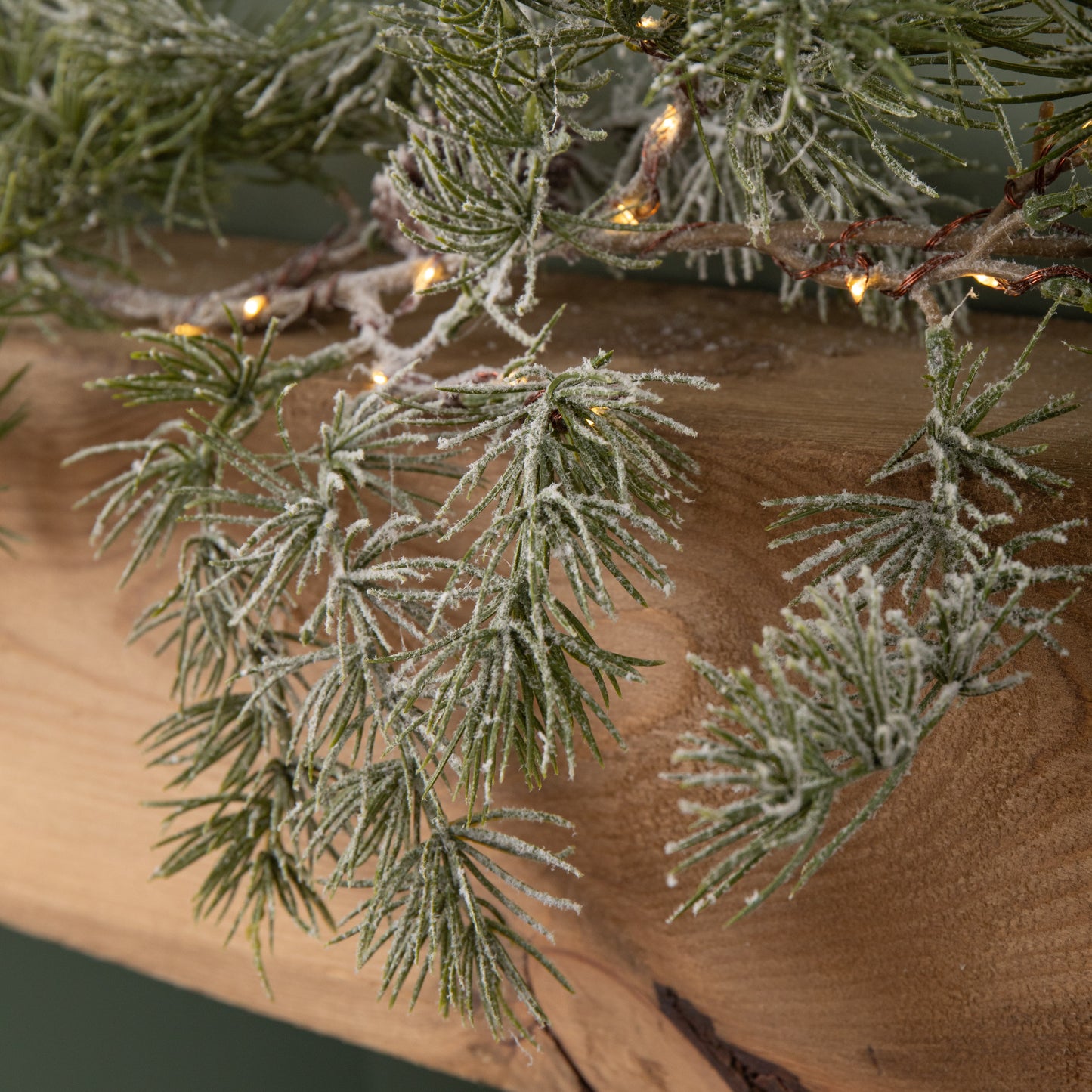 1.8m Pine Needle Christmas Garland with Pinecones and 120 Warm White LEDs