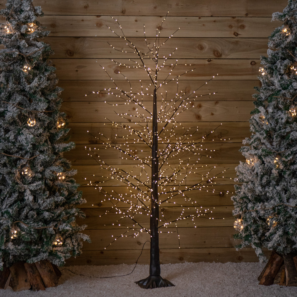 6ft (1.8m) Tall Light up Black Micro Dot Christmas Tree with 1100 Warm White LEDs and Remote Control