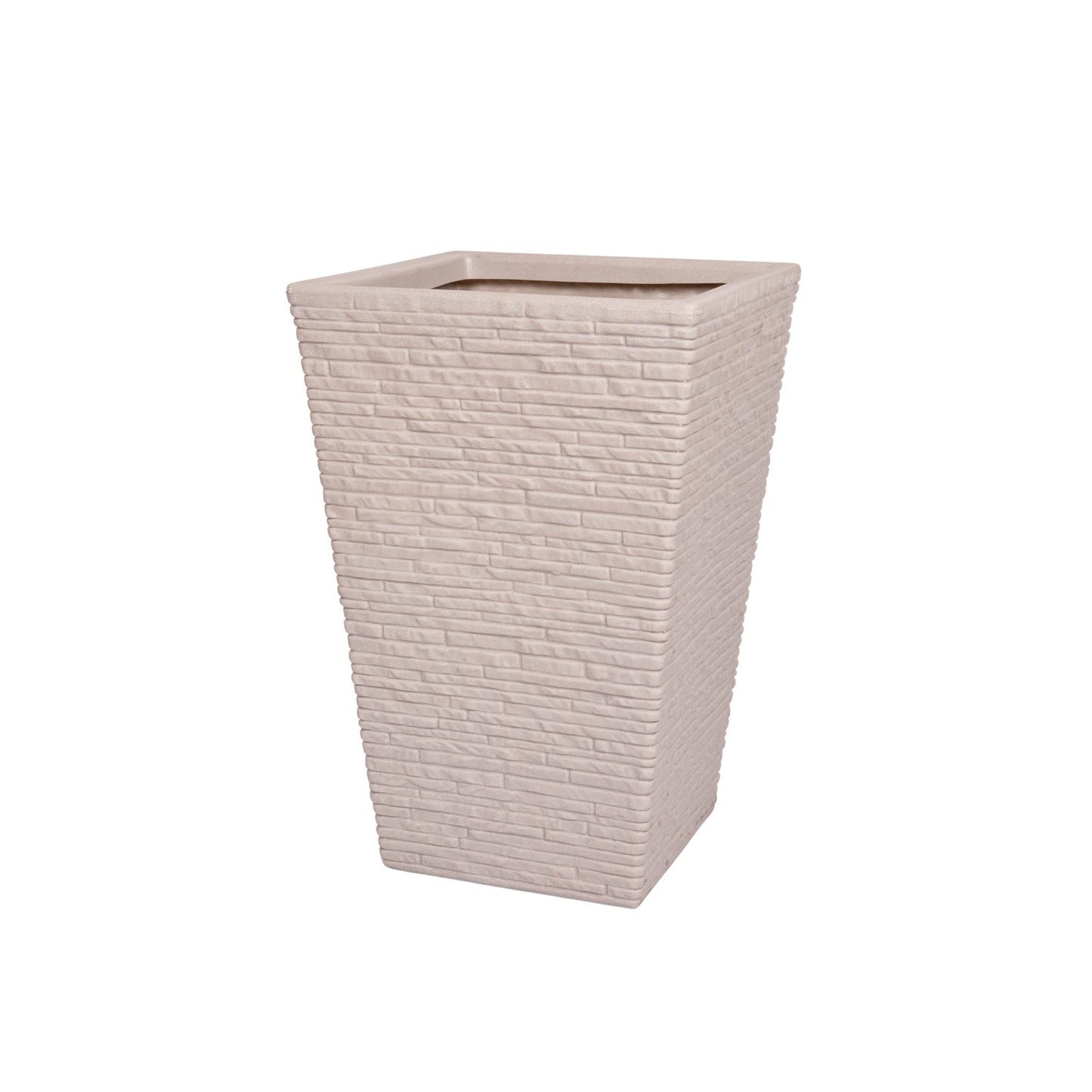 45cm Tall Plastic Slate Effect Garden Patio Planter in Stone